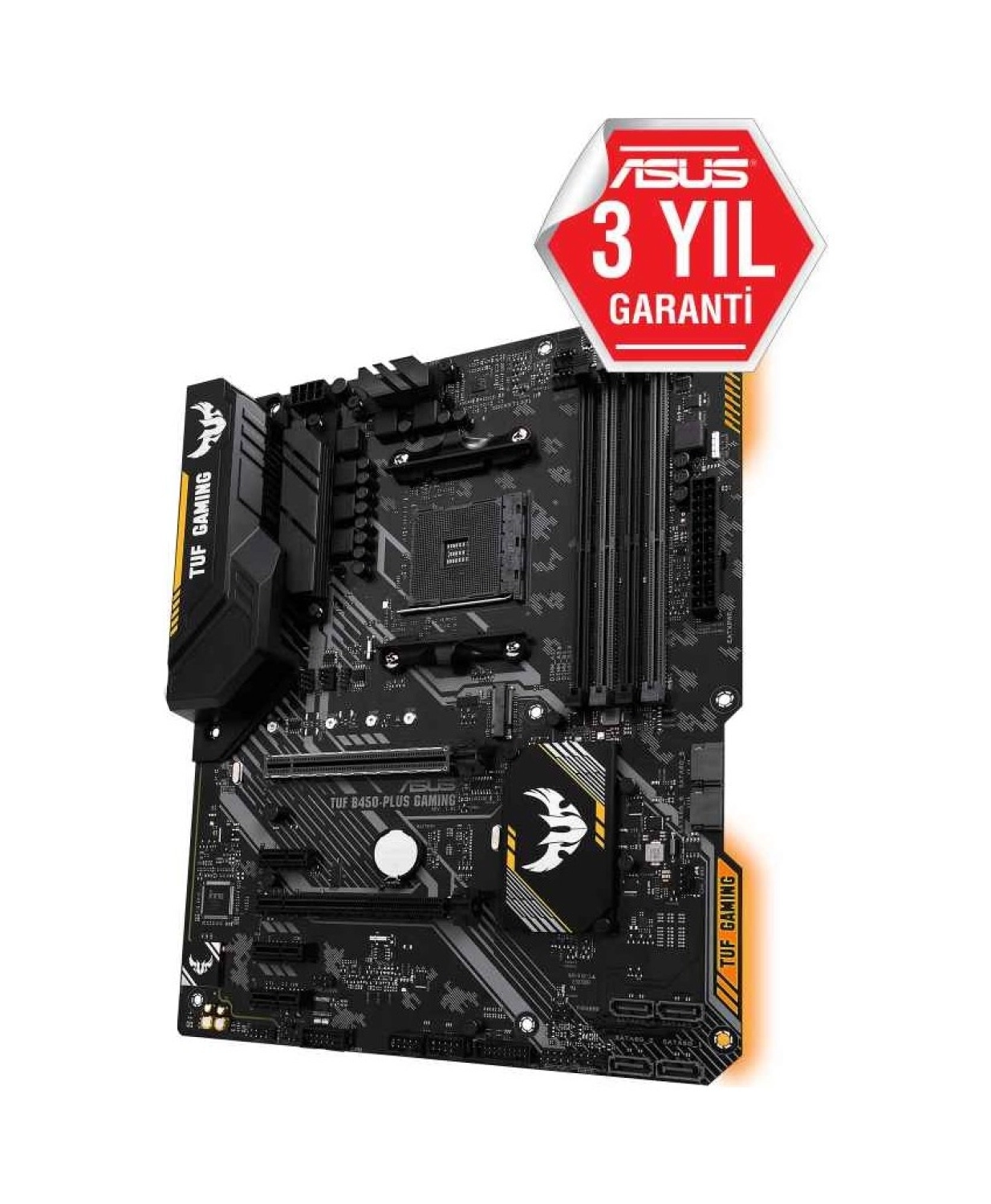 Asus Tuf B450-Plus Gaming Amd B450 Am4 Ddr4 4400 Mhz Atx Anakart - Görsel 4