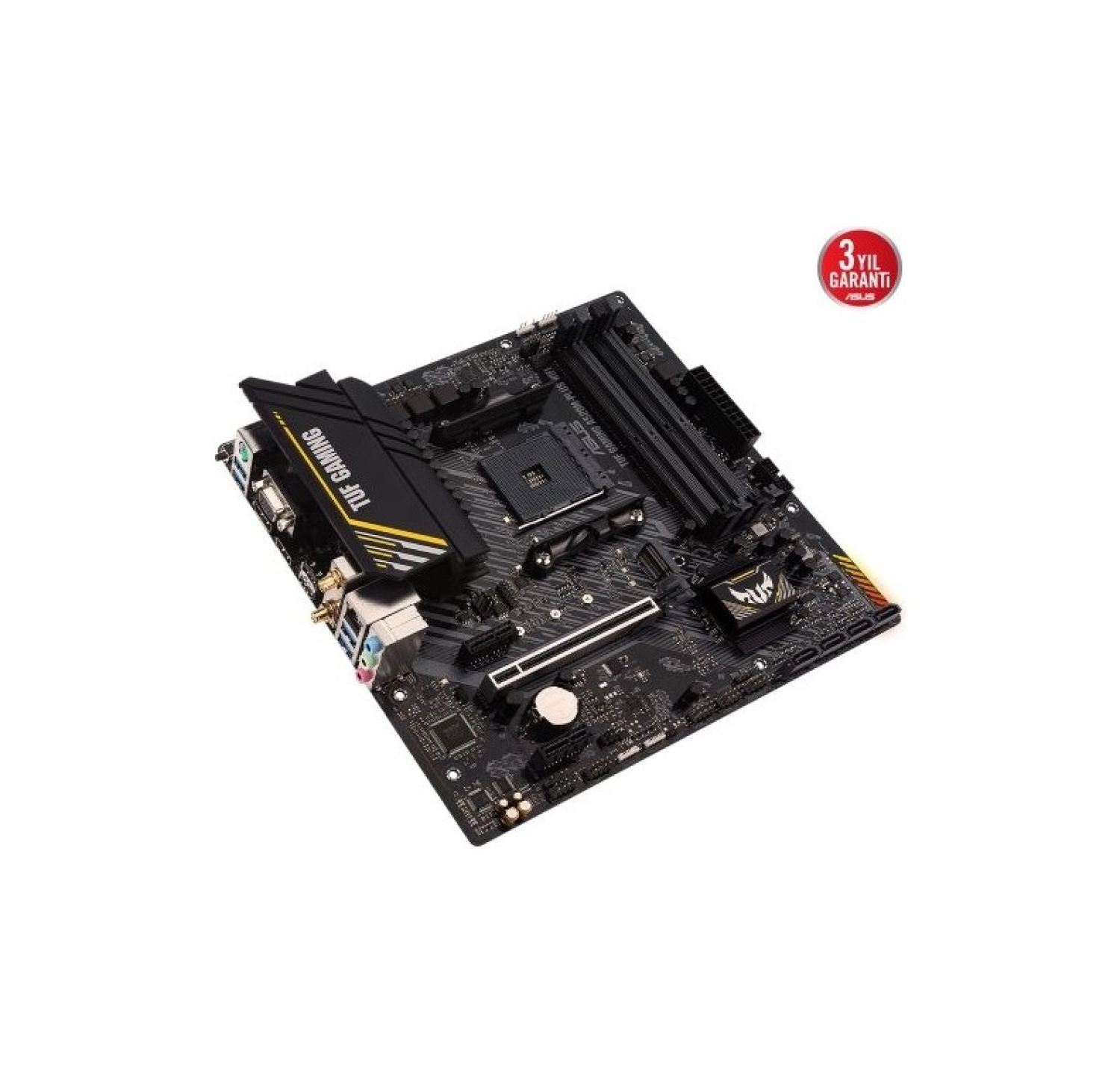 Asus Tuf Gaming A520M-Plus Wıfı Amd A520 Am4 Ddr4 4800 Dp Hdmı Vga M2 Usb3.2 Ac Wifi + Bt Aura Rgb Matx (Tuf Gaming A520M-Plus Wıfı) Anakart - Görsel 4