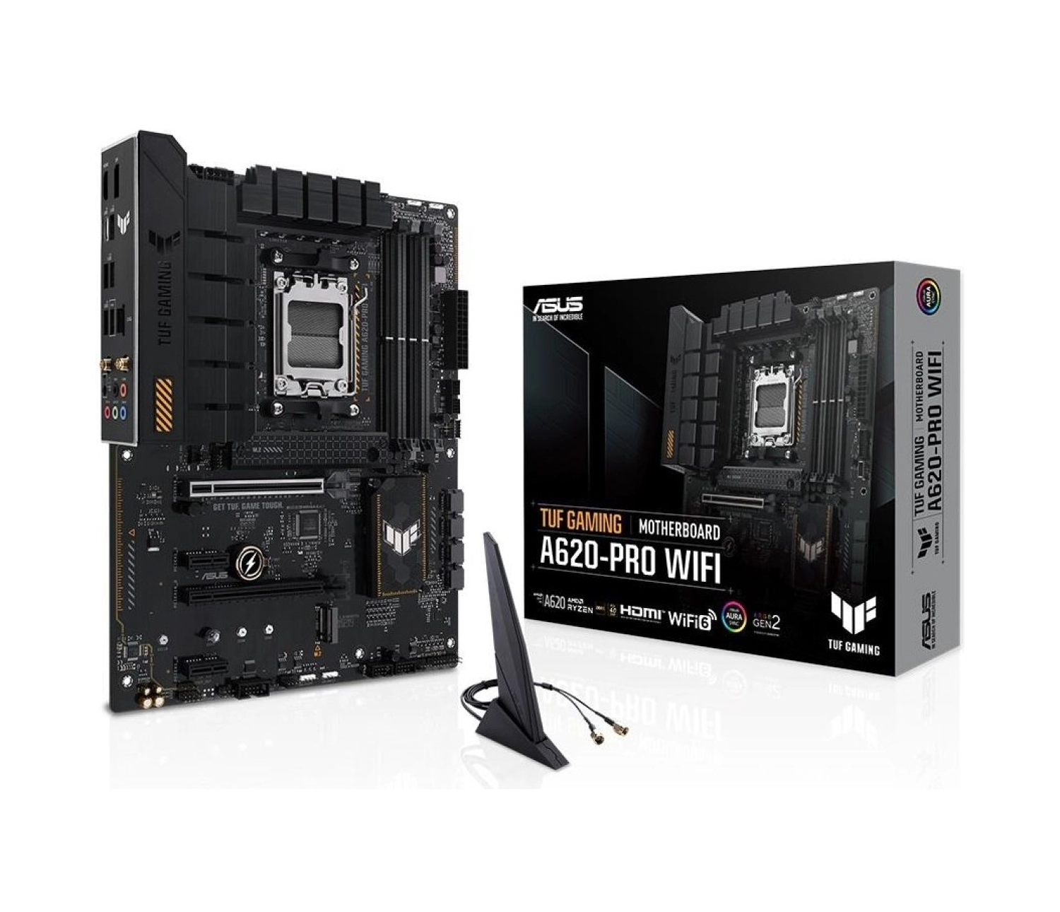 Asus Tuf Gamıng A620-Pro Wıfı Amd A620 Am5 Ddr5 6400 Dp Hdmı Çift M2 Usb3.2 Ax Wifi + Bt Aura Rgb 2.5Gbit Lan Atx Anakart ürün görseli