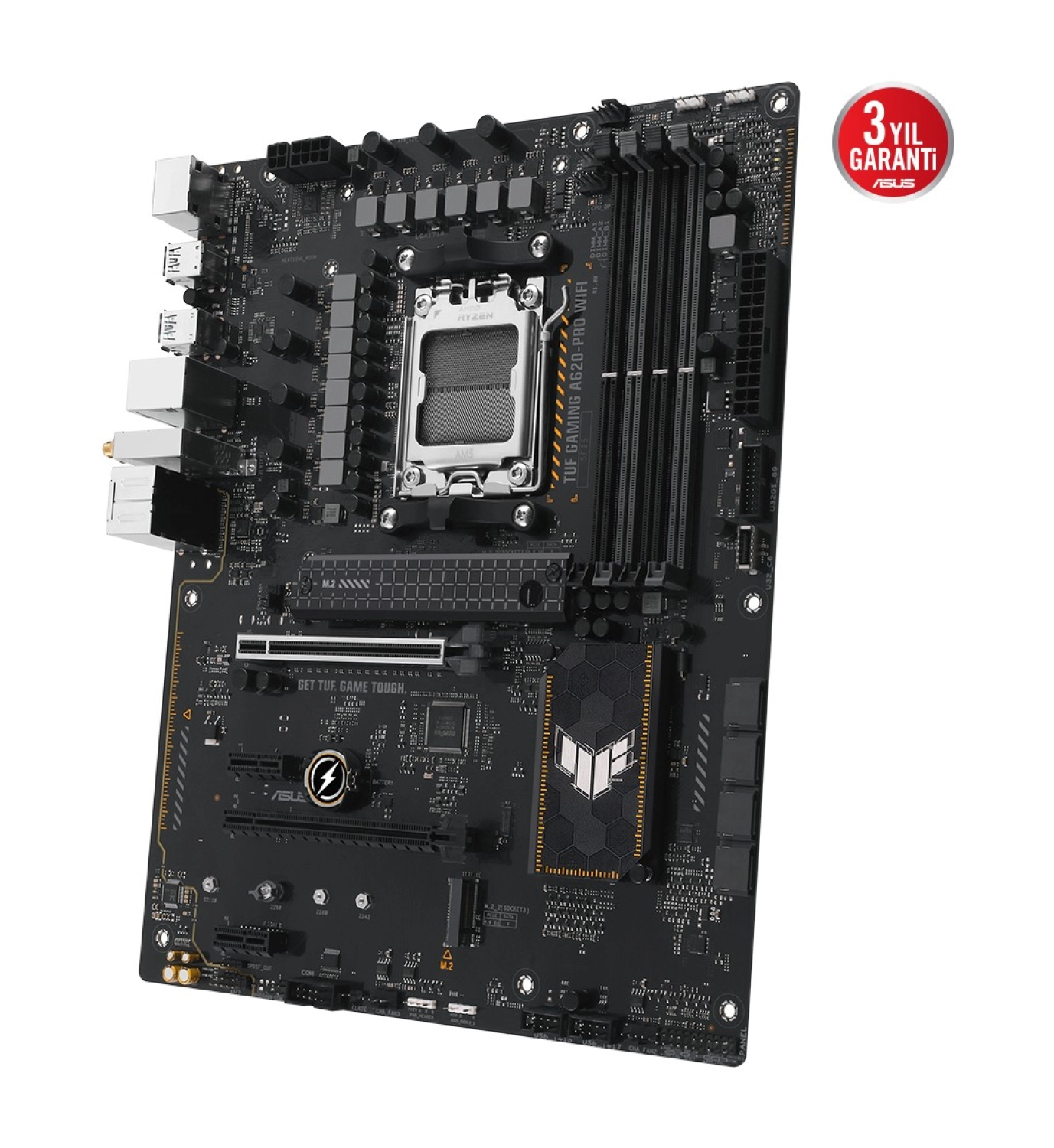 Asus Tuf Gamıng A620-Pro Wıfı Amd A620 Am5 Ddr5 6400 Dp Hdmı Çift M2 Usb3.2 Ax Wifi + Bt Aura Rgb 2.5Gbit Lan Atx Anakart - Görsel 4