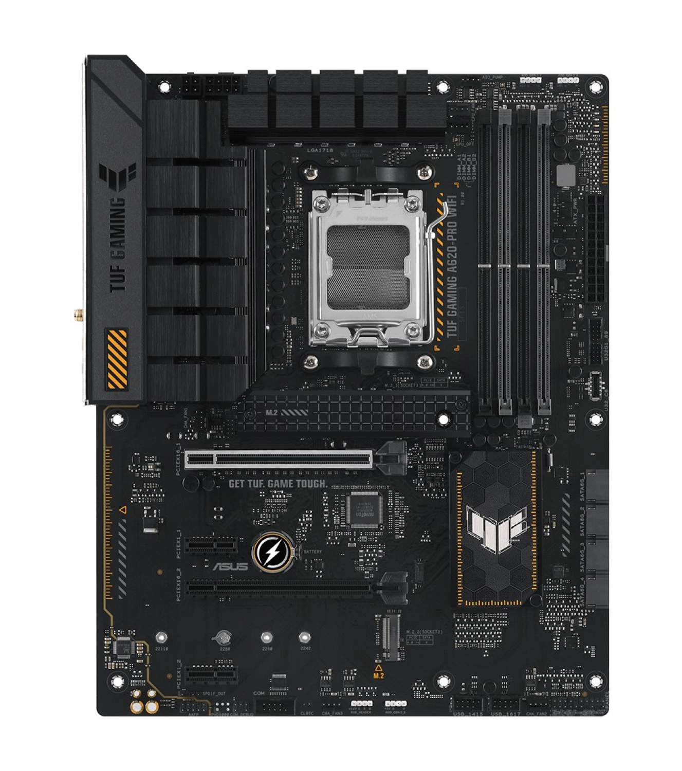 Asus Tuf Gamıng A620-Pro Wıfı Amd A620 Am5 Ddr5 6400 Dp Hdmı Çift M2 Usb3.2 Ax Wifi + Bt Aura Rgb 2.5Gbit Lan Atx Anakart - Görsel 2