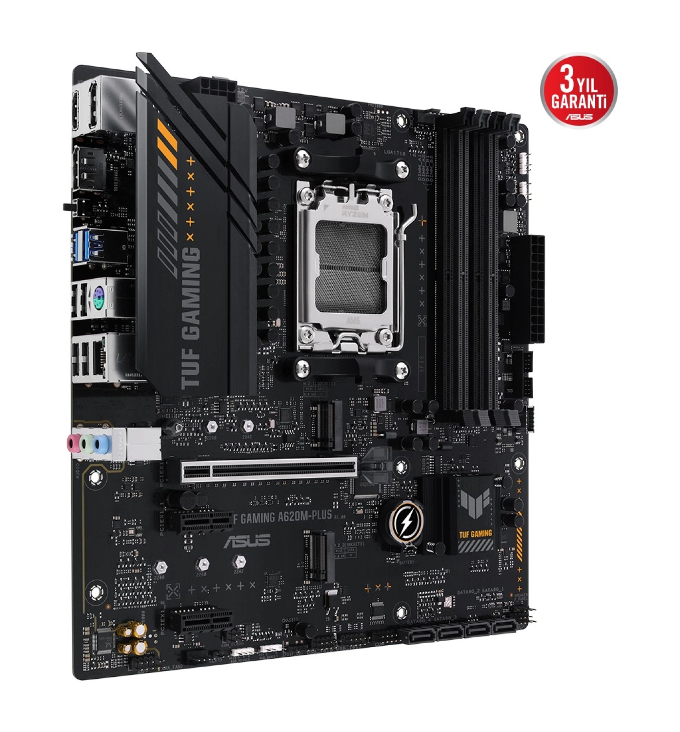 Asus Tuf Gaming A620M-Plus Amd A620 Am5 Ddr5 Matx Anakart - Görsel 4