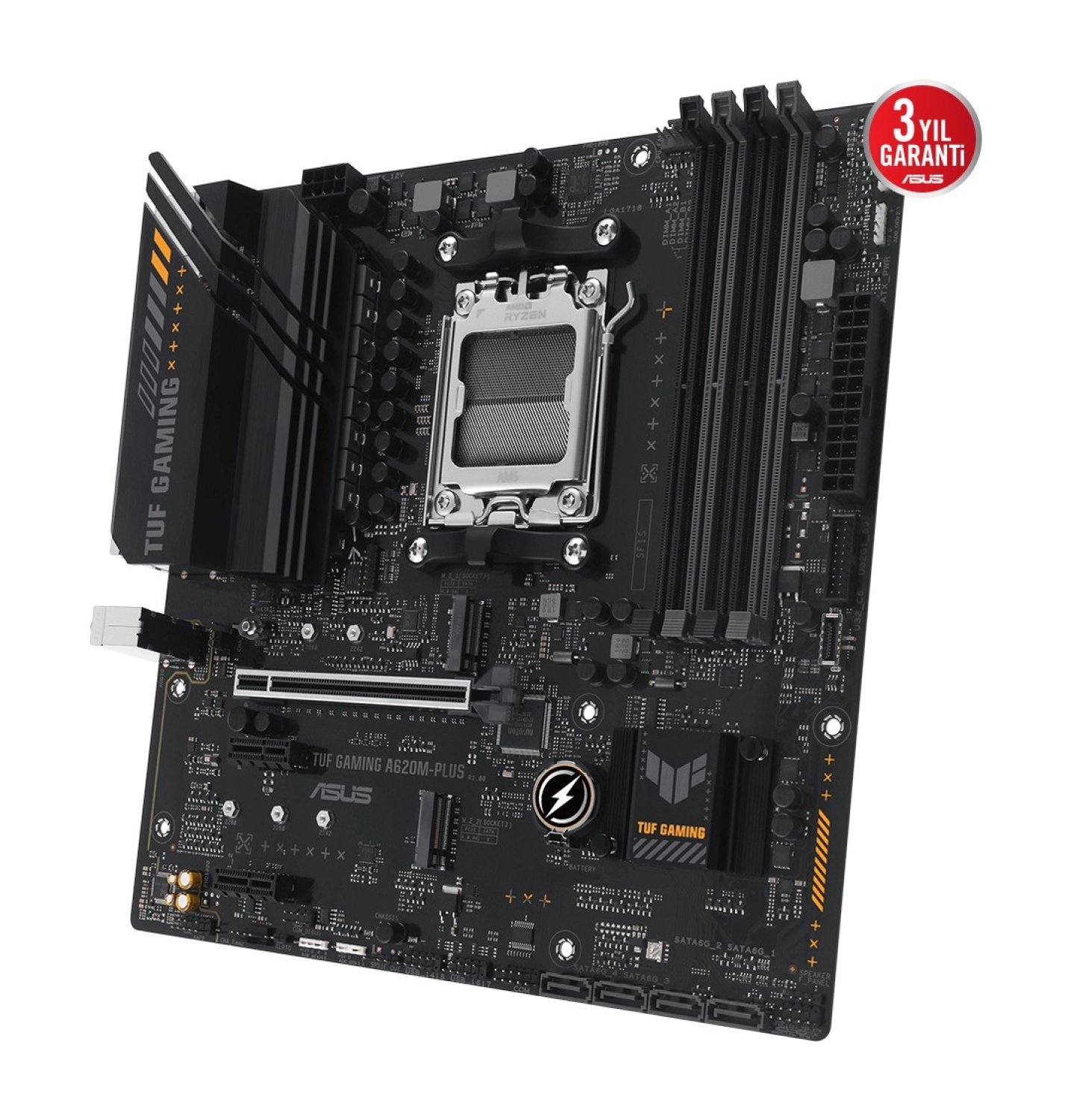 Asus Tuf Gaming A620M-Plus Amd A620 Am5 Ddr5 Matx Anakart - Görsel 3