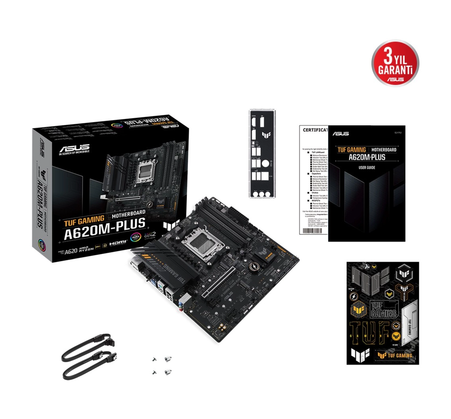 Asus Tuf Gaming A620M-Plus Amd A620 Am5 Ddr5 Matx Anakart - Görsel 2