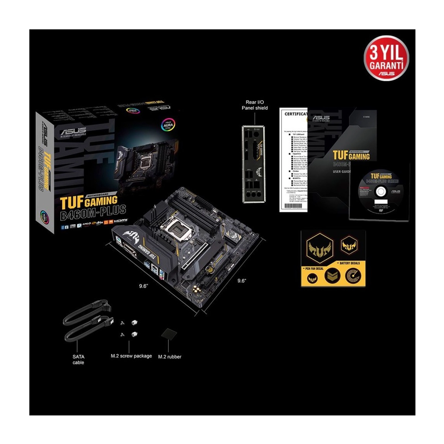 Asus Tuf Gaming B460M-Plus Intel B460 Ddr4 2933 Mhz Lga1200 Matx Anakart - Görsel 2