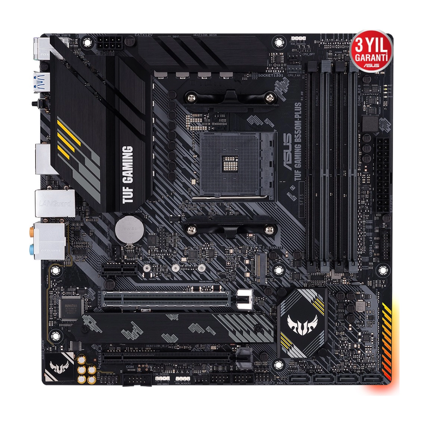 Asus Tuf Gaming B550M-Plus Amd B550 Am4 Ddr4 4400 Dp Hdmı Çift M2 Usb3.2 Argb 2.5Gbit Lan Matx (Tuf Gaming B550M-Plus) Anakart - Görsel 2