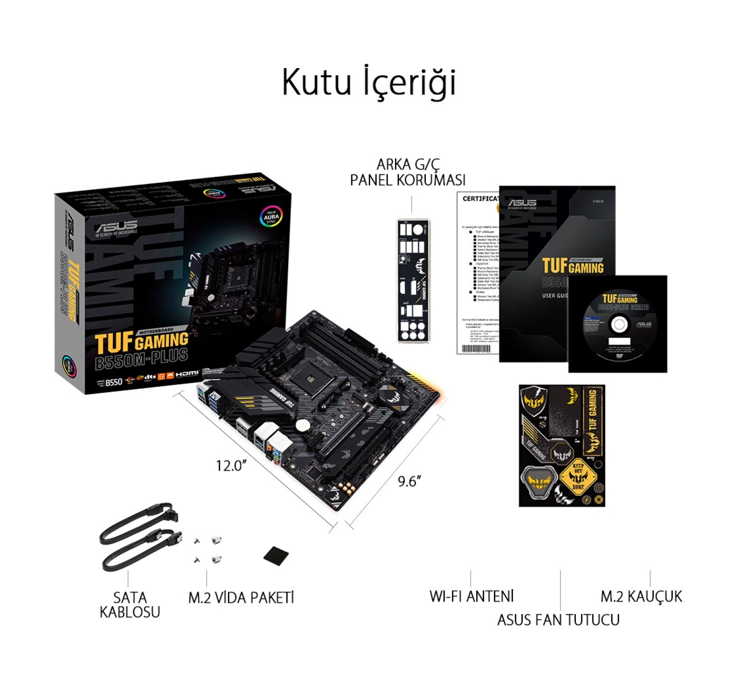 Asus Tuf Gaming B550M-Plus Amd B550 Am4 Ddr4 4400 Dp Hdmı Çift M2 Usb3.2 Argb 2.5Gbit Lan Matx (Tuf Gaming B550M-Plus) Anakart - Görsel 7
