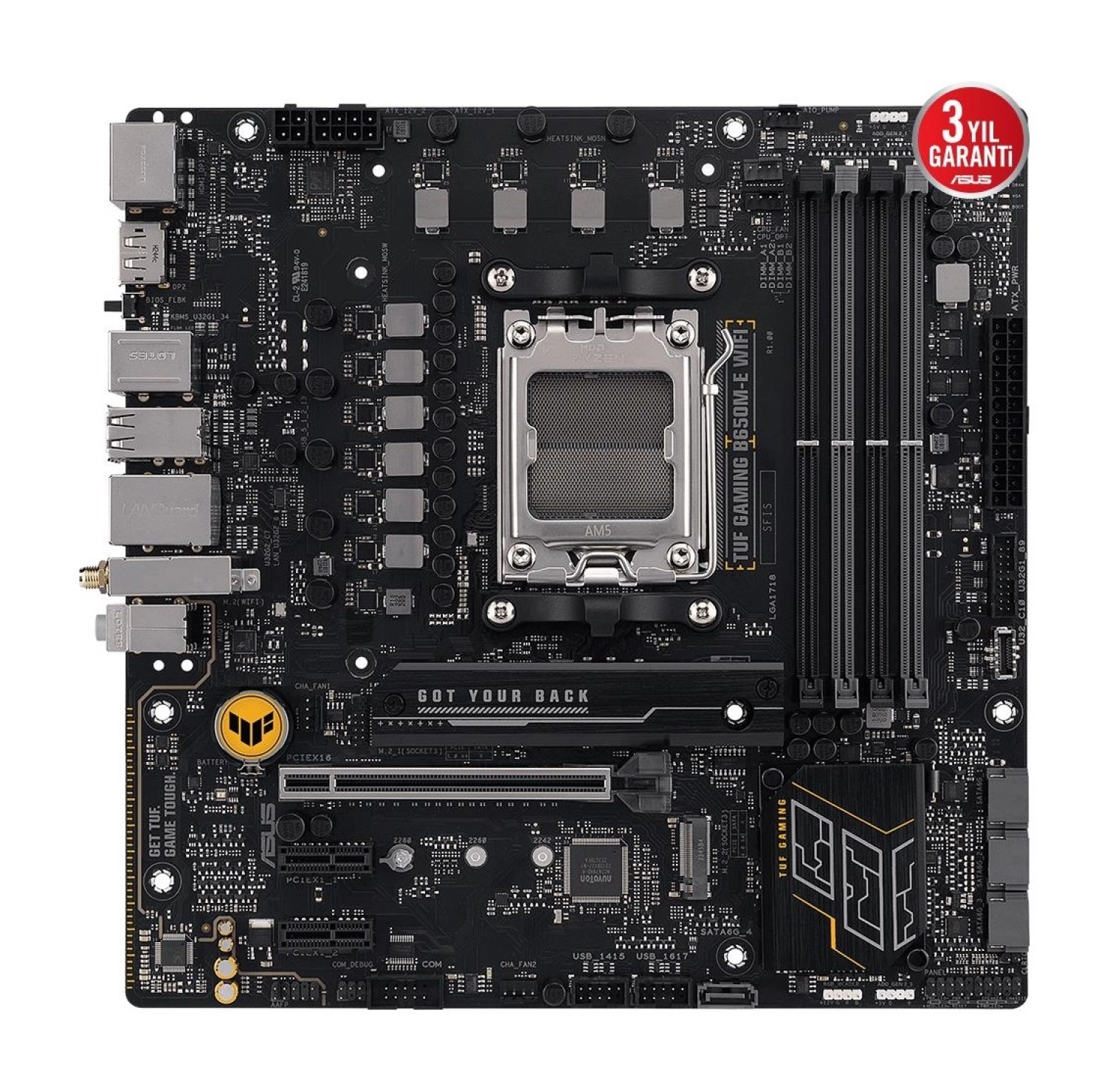 Asus Tuf Gaming B650M-E Wifi Amd B650 Am5 Ddr5 Matx Anakart - Görsel 3