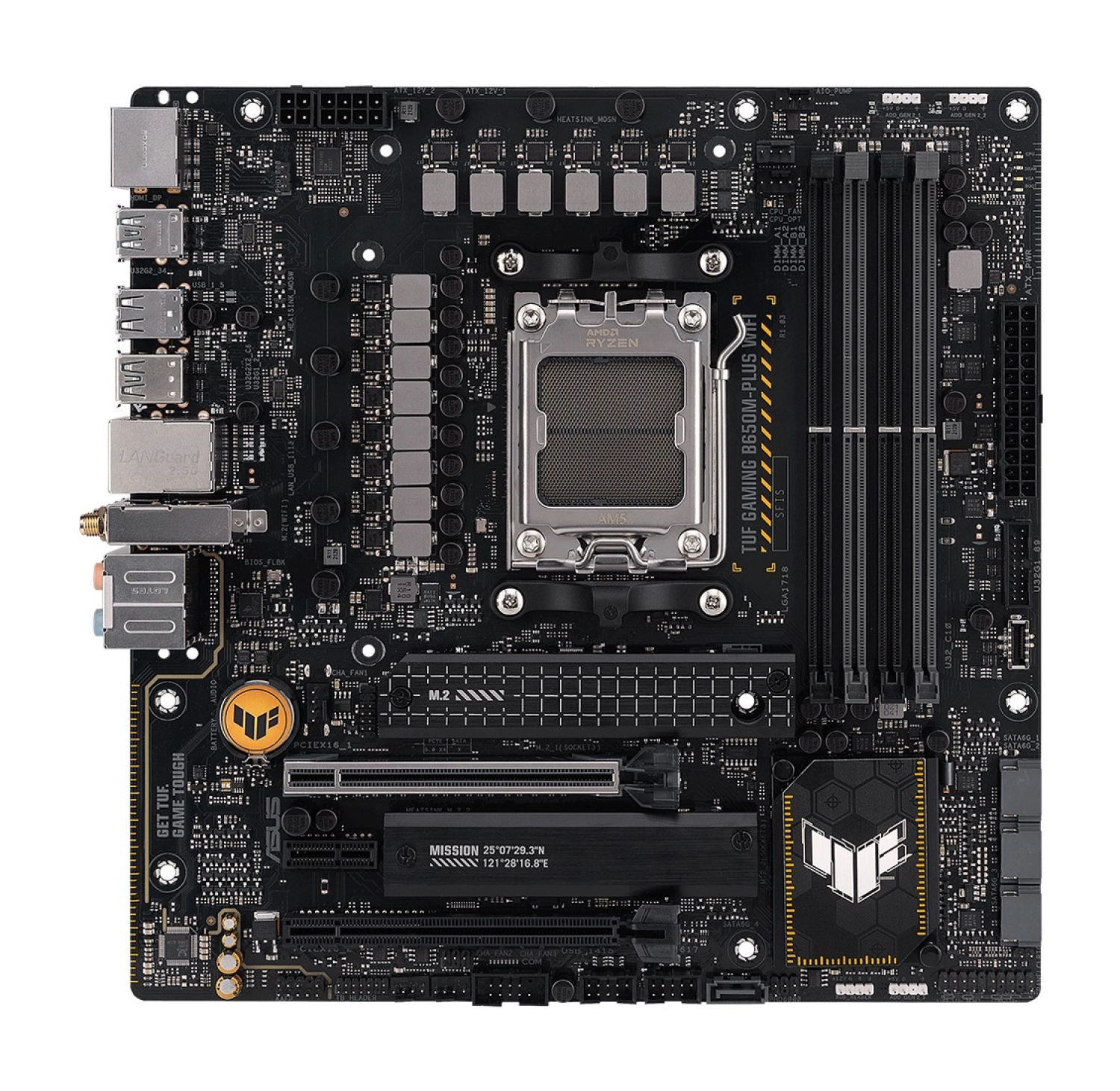 Asus Tuf Gamıng B650M-Plus Wıfı Amd B650 Am5 Ddr5 6400 Dp Hdmı 2X M2 Usb3.2 Ax Wifi + Bt Aura Rgb 2.5Gbit Lan Matx (Tuf Gamıng B650M-Plus Wıfı) Anakart - Görsel 2
