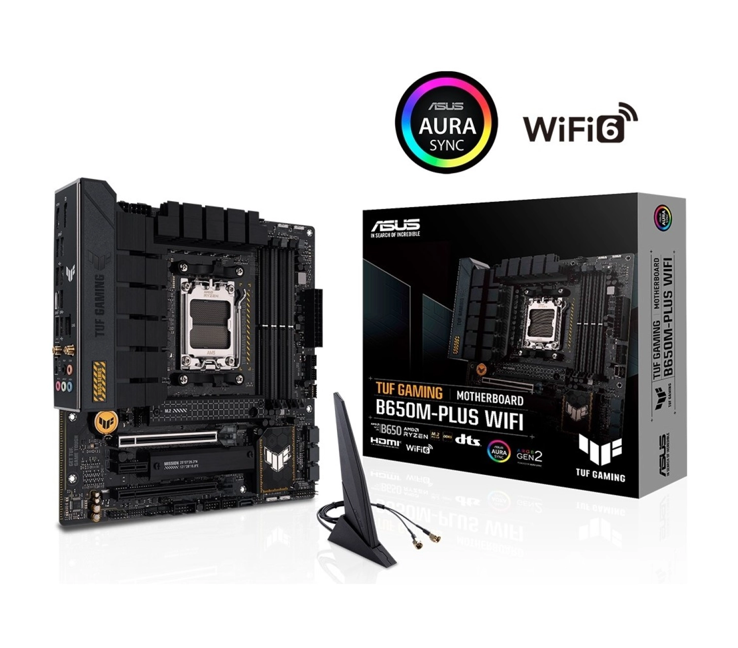 Asus Tuf Gamıng B650M-Plus Wıfı Amd B650 Am5 Ddr5 6400 Dp Hdmı 2X M2 Usb3.2 Ax Wifi + Bt Aura Rgb 2.5Gbit Lan Matx (Tuf Gamıng B650M-Plus Wıfı) Anakart ürün görseli