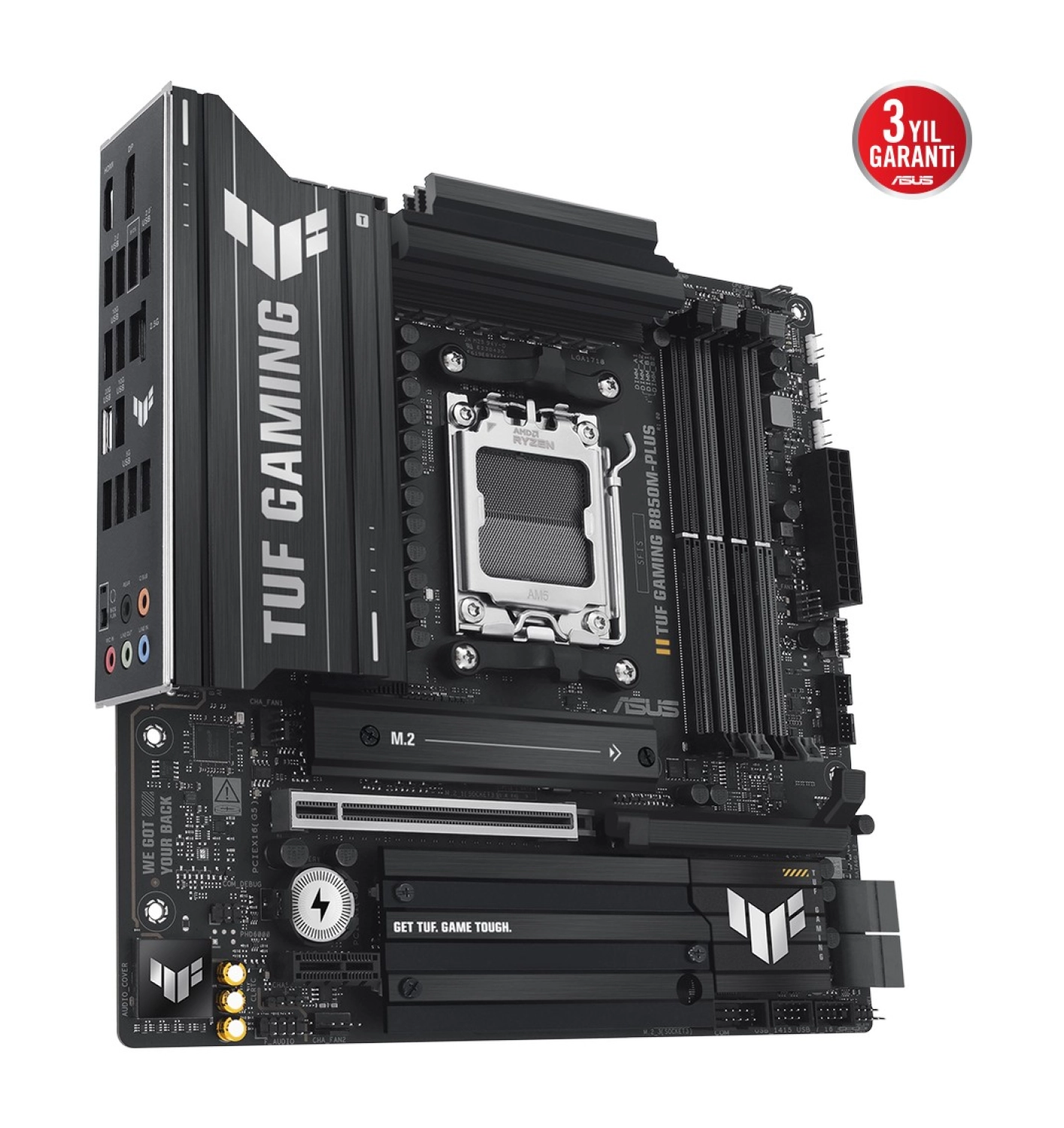 Asus Tuf Gaming B850M-Plus Amd B850 Am5 Ddr5 8000 Dp Hdmi 3X M2 Usb3.2 Gen 2X2 Aura Rgb 2.5Gbit Lan Matx - Görsel 5