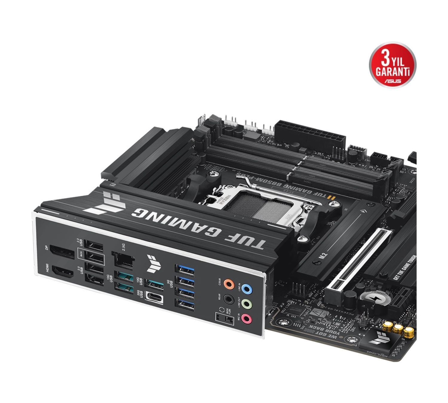 Asus Tuf Gaming B850M-Plus Amd B850 Am5 Ddr5 8000 Dp Hdmi 3X M2 Usb3.2 Gen 2X2 Aura Rgb 2.5Gbit Lan Matx - Görsel 4