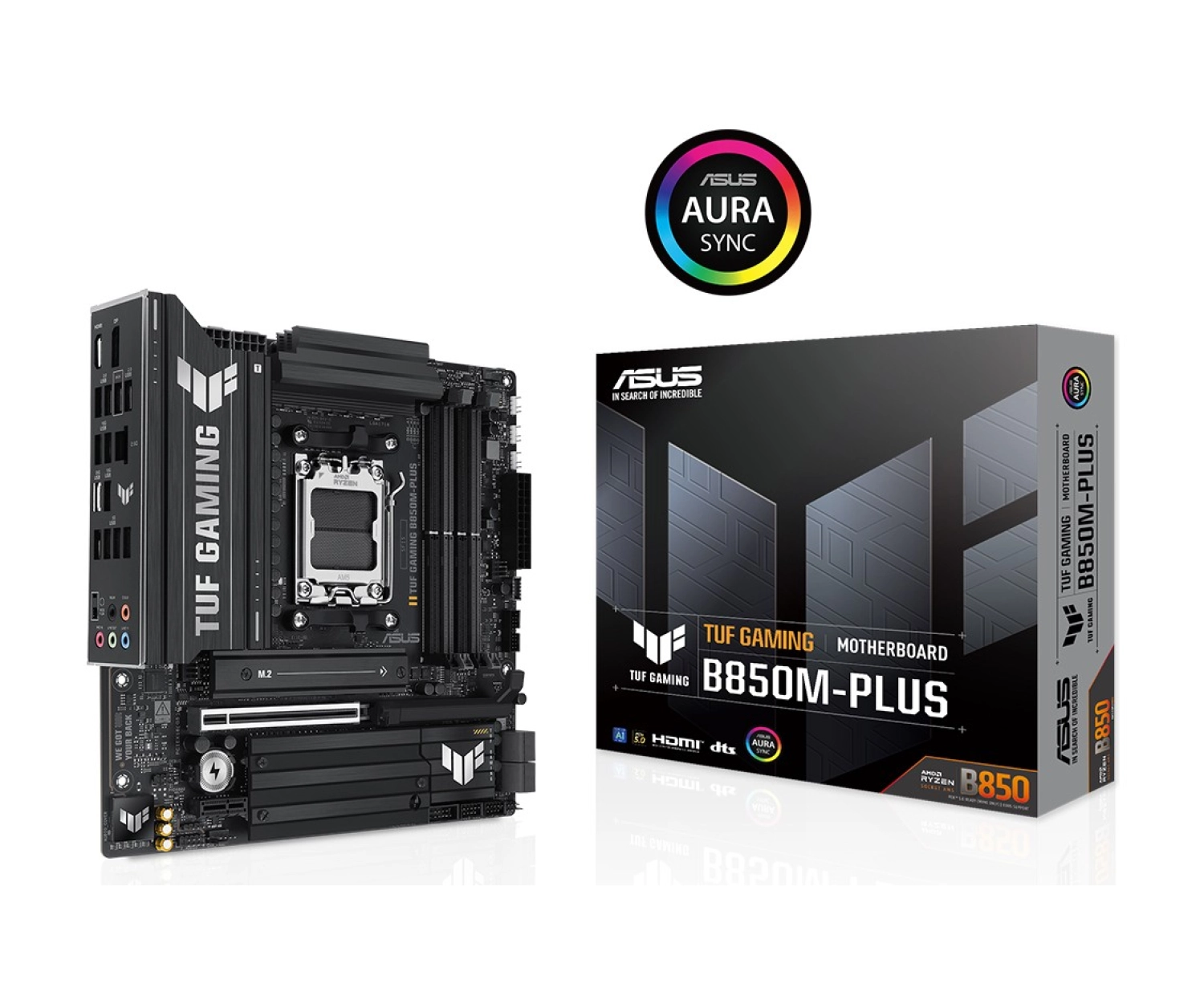 Asus Tuf Gaming B850M-Plus Amd B850 Am5 Ddr5 8000 Dp Hdmi 3X M2 Usb3.2 Gen 2X2 Aura Rgb 2.5Gbit Lan Matx ürün görseli