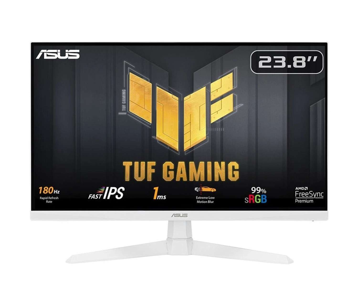 Asus Tuf Gaming Vg249Q3A-W 23.8 Fast Ips Freesync Premium Beyaz 1920X1080 1Ms 180Hz 250Cd Dp Hdmi Hoparlör Vesa 3Yıl 99% Srgb Elmb Monitör ürün görseli