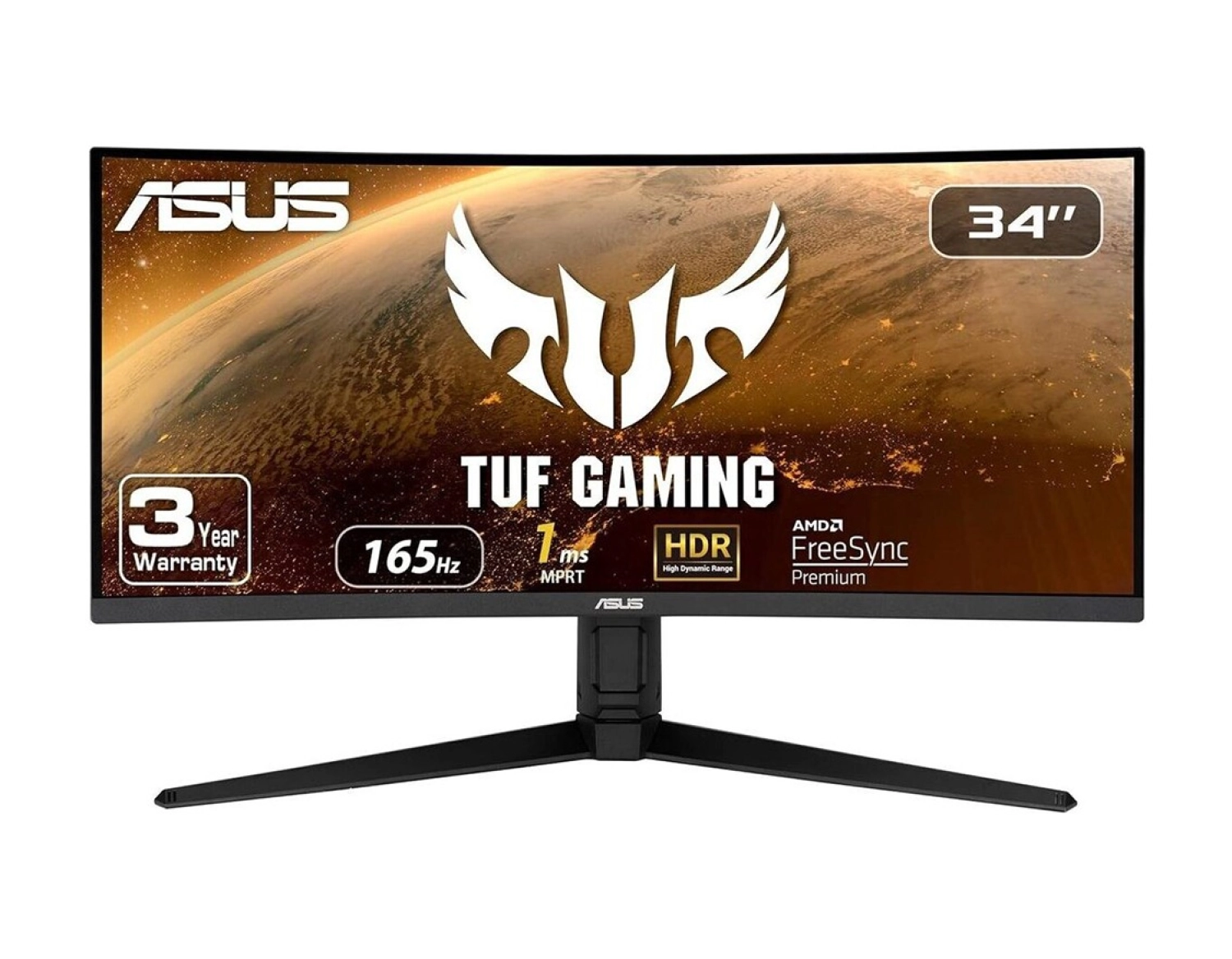 Asus Tuf Gaming Vg34Vql1B 34 Va Freesync 3440X1440 1Ms 165Hz Dp Hdmi Usb Monitör ürün görseli