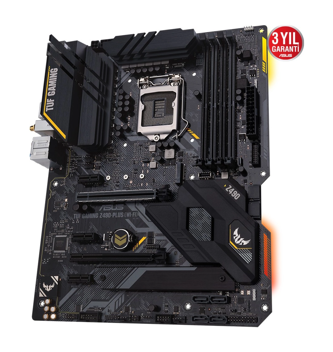 Asus Tuf Gaming Z490-Plus (Wi-Fi) Intel Z490 Ddr4 4600 Mhz (Oc) Lga1200 Ax Wifi + Bt Atx Anakart - Görsel 3