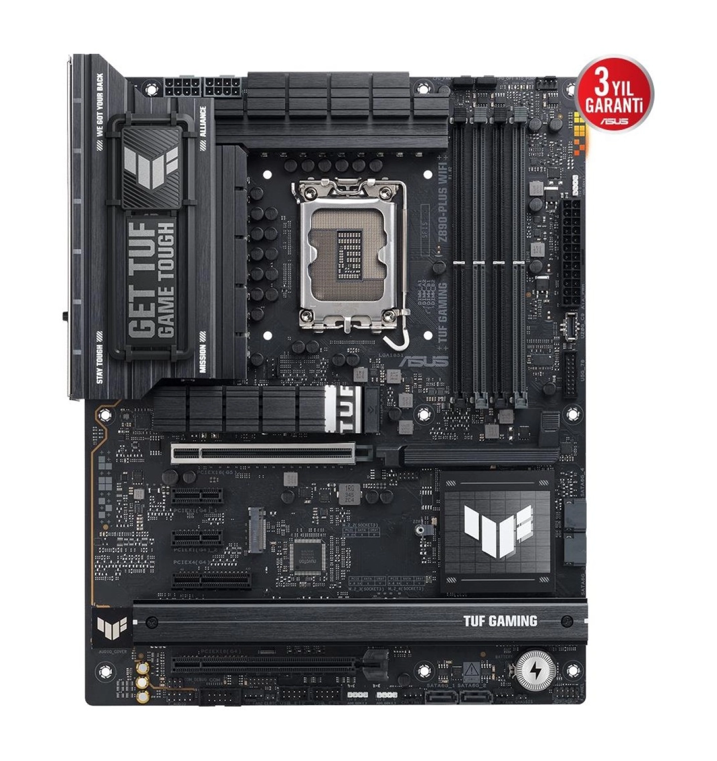 Asus Tuf Gaming Z890-Plus Wifi Ddr5 4Xm2 Usb3.2 Rgb Lan Atx - Görsel 2
