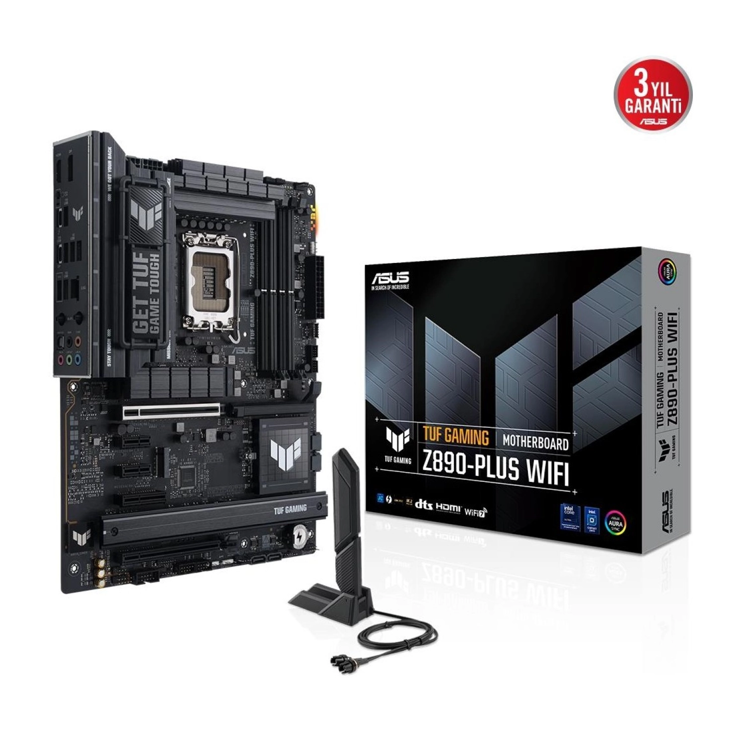 Asus Tuf Gaming Z890-Plus Wifi Ddr5 4Xm2 Usb3.2 Rgb Lan Atx ürün görseli