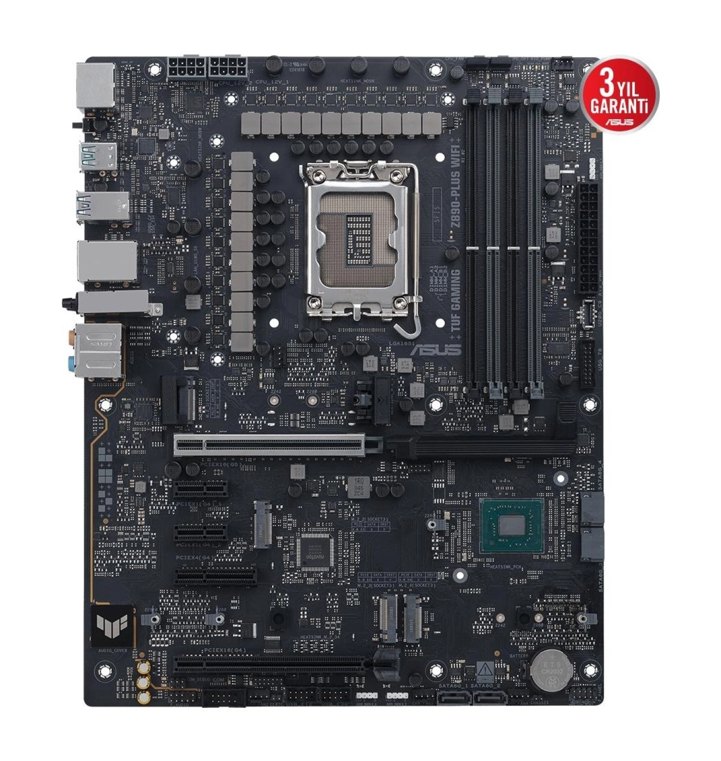 Asus Tuf Gaming Z890-Plus Wifi Ddr5 4Xm2 Usb3.2 Rgb Lan Atx - Görsel 3