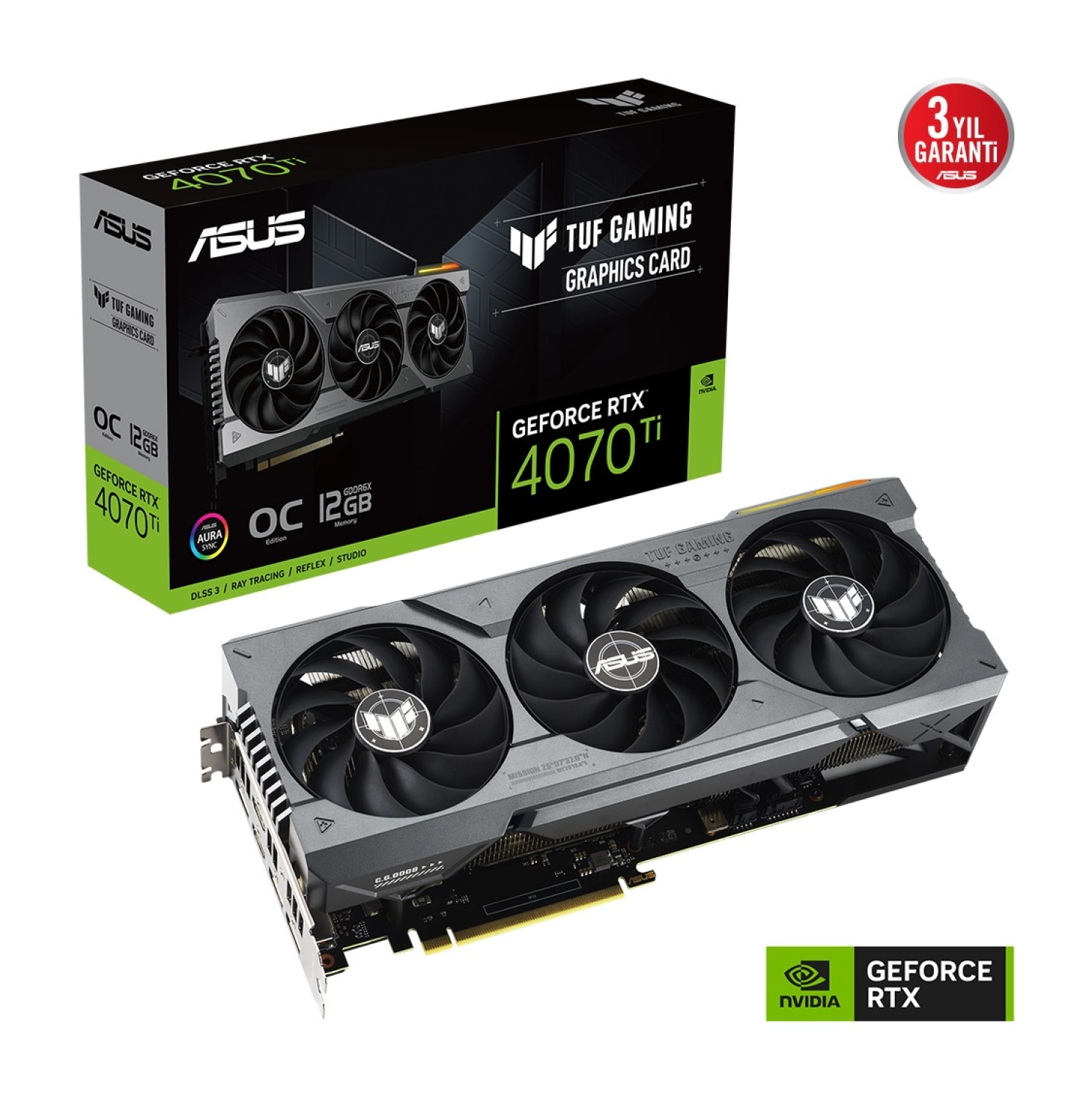 Asus Tuf Geforce Rtx 4070 Ti Oc 12Gb Gddr6X 192-Bit 2Xhdmi 3Xdp Rgb Dlss3 Ekran Kartı - Görsel 4