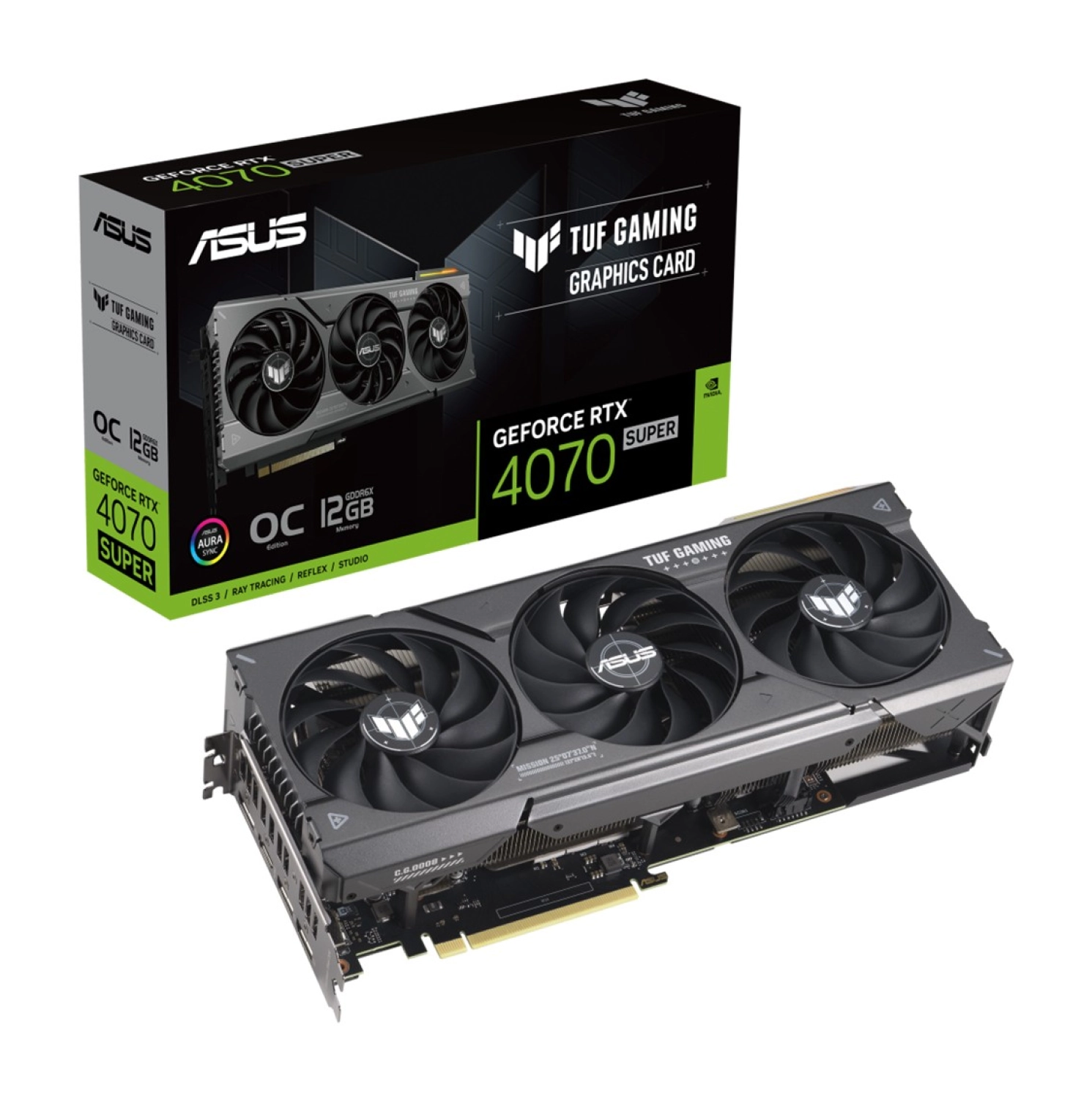 Asus Tuf-Rtx4070S-O12G-Gaming Nvidia Geforce 12Gb Gddr6X 192Bit 2595Mhz Hdmi 3Xdp Rgb Dlss3 Ekran Karti ürün görseli