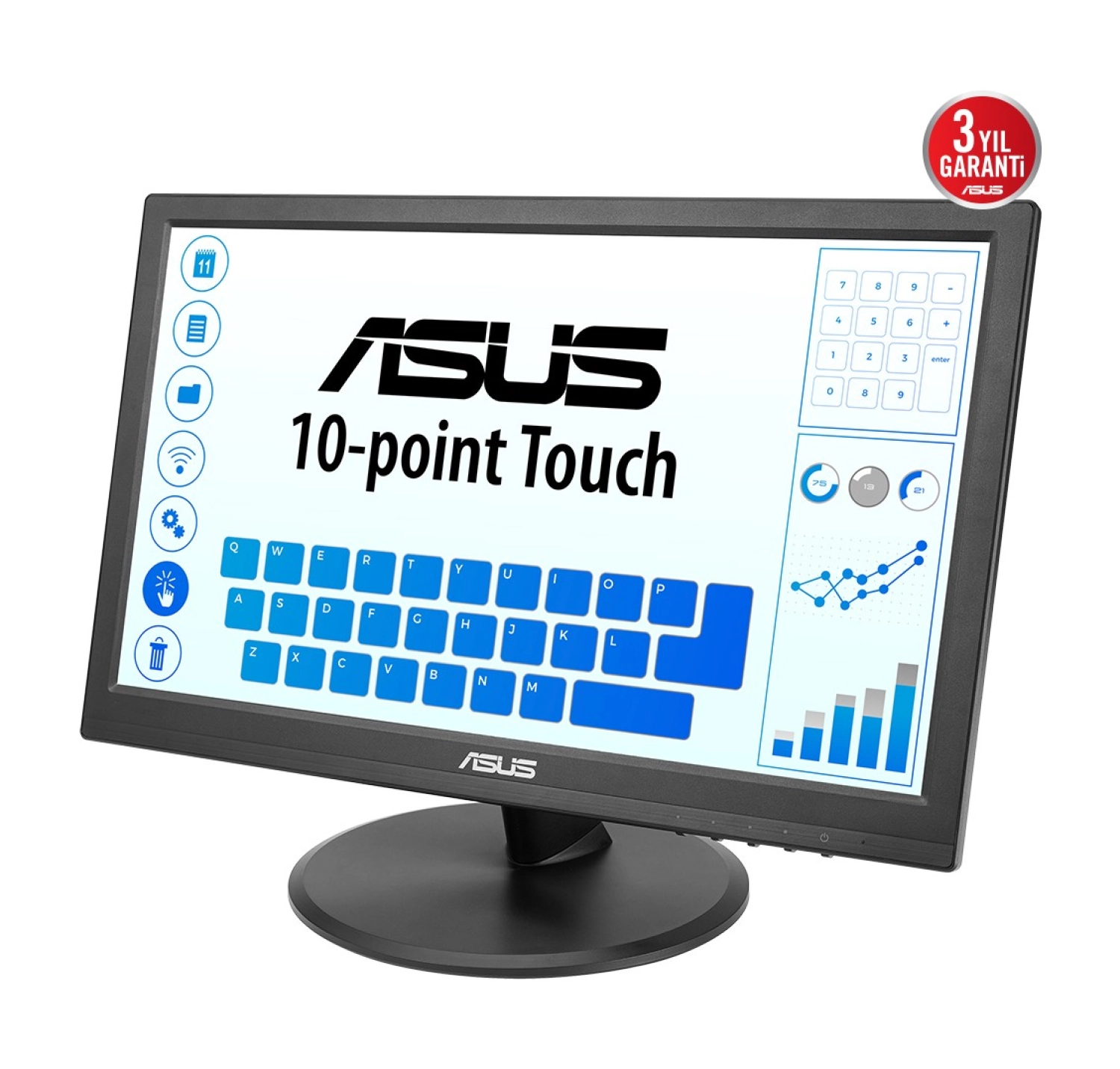 Asus Vt168Hr 15,6 Led 1366X768 10Ms Hdmi Vga Vesa 3Yıl 10 Parmak Dokunmatik Monitör - Görsel 5