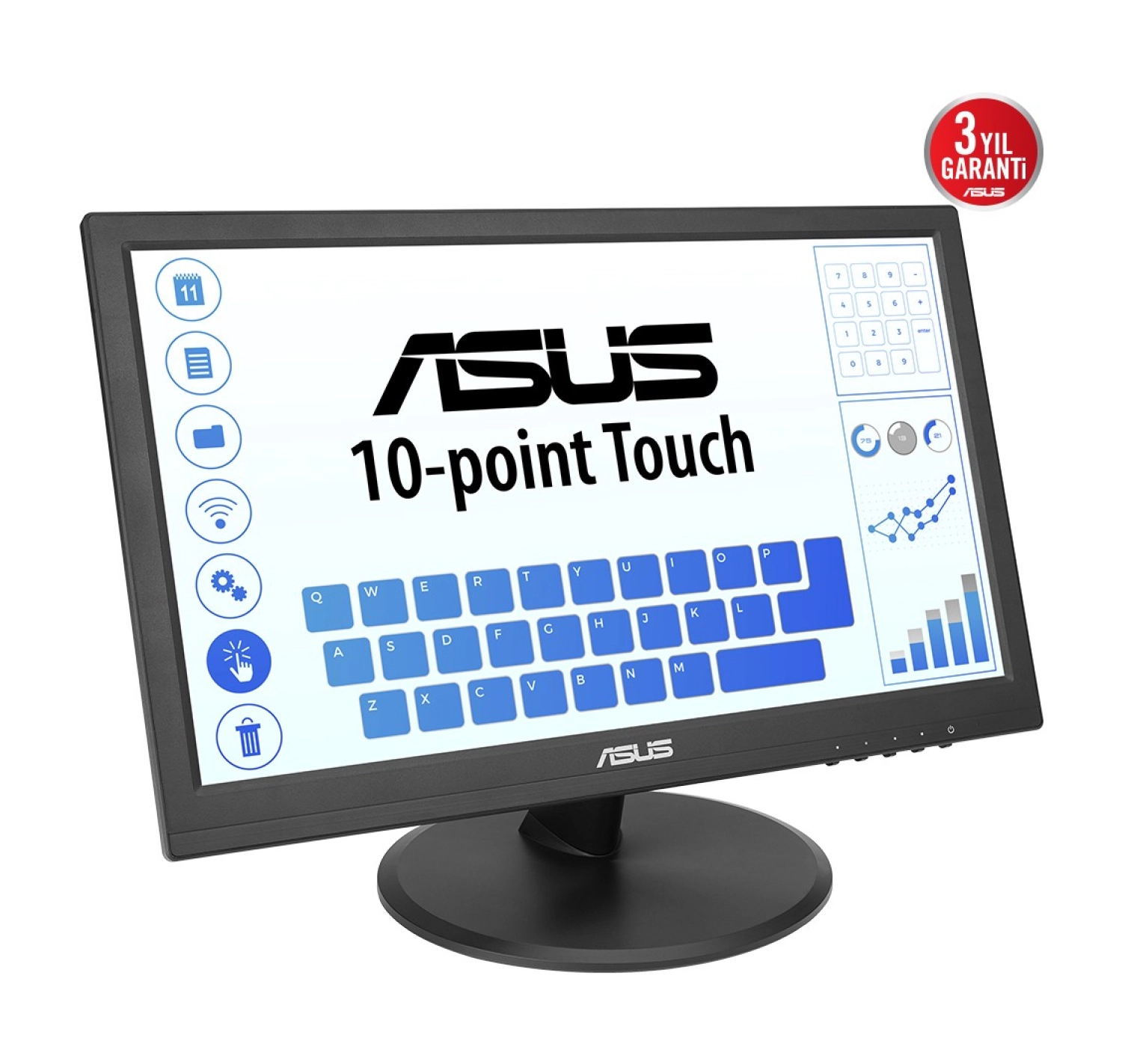 Asus Vt168Hr 15,6 Led 1366X768 10Ms Hdmi Vga Vesa 3Yıl 10 Parmak Dokunmatik Monitör - Görsel 3