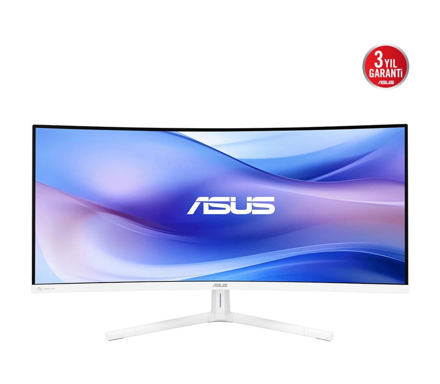Asus Vu34Wcip-W 34 Va Kavisli Nano Iyon Wqhd 3440X1440 1Ms 100Hz 300Cd Dp Hdmi Usb-C Usb Hoparlör Vesa - Görsel 2