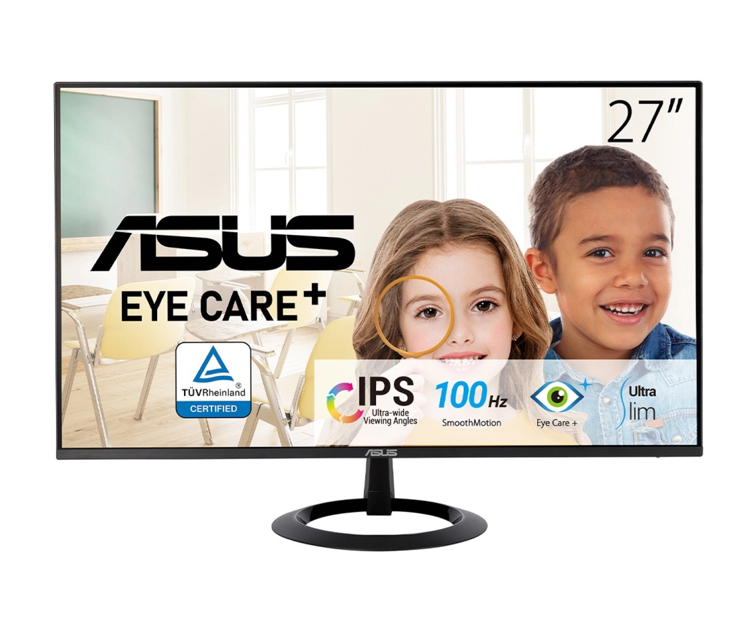 Asus Vz27Ehf 27 Ips Freesync 1920X1080 1Ms 100Hz Hdmi Vesa 3Yil Eyecare, Flicker-Free,Cercevesiz,Dusuk Mavi Isik Monitör - Görsel 2