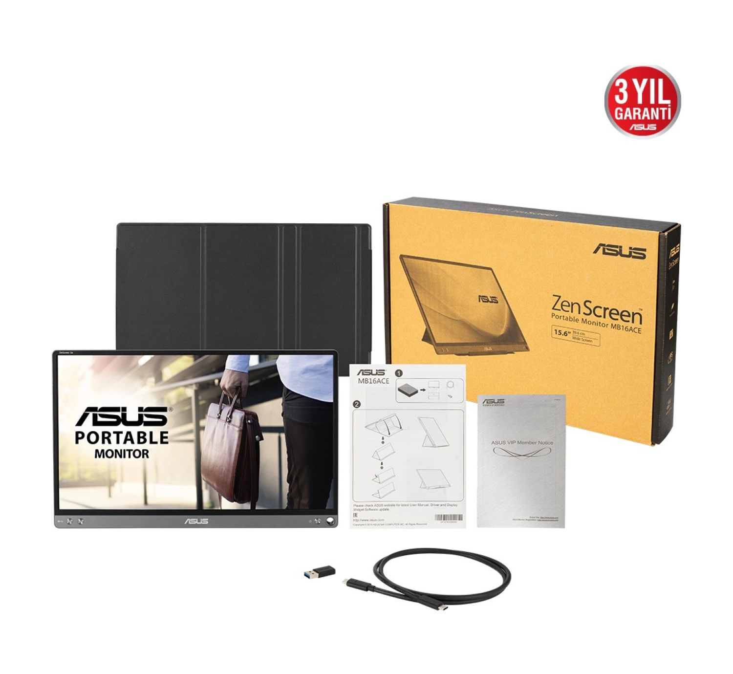 Asus Zenscreen Mb16Ace 15.6" 60Hz 5Ms (Type-C) Full Hd Ips Monitör - Görsel 5