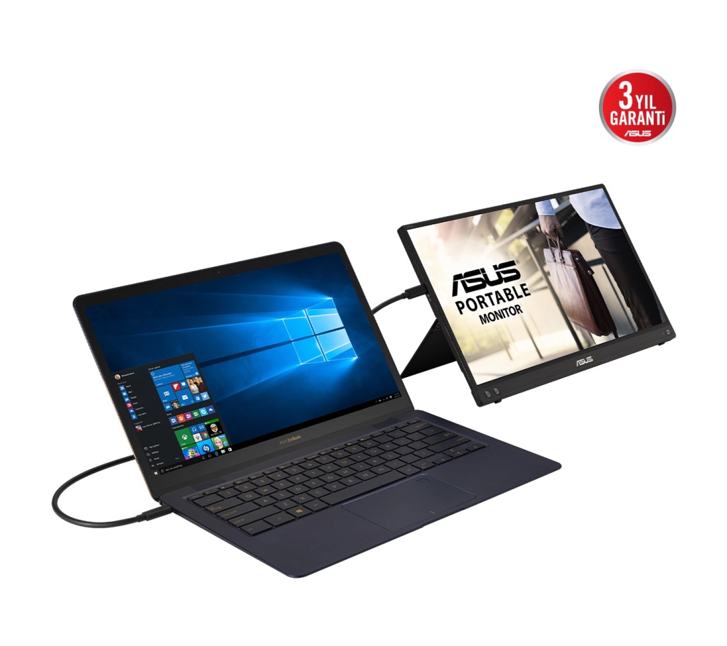 Asus Zenscreen Mb16Acv 15.6" 60Hz 5Ms (Usb Type-C) Mat Ekran Taşınabilir Usb Monitör - Görsel 2
