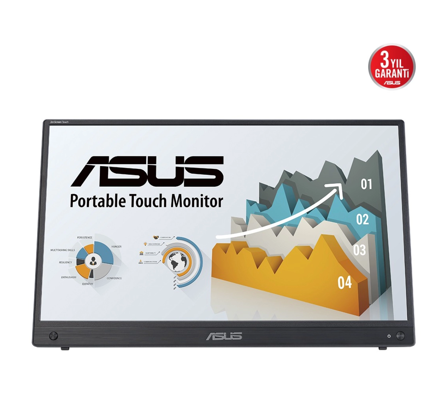 Asus Zenscreen Mb16Amtr Portable 15.6 Ips 1920X1080 5Ms Mini-Hdmı Usb-C Mm Dokunmatik, Taşınabilir Usb Monitör ürün görseli