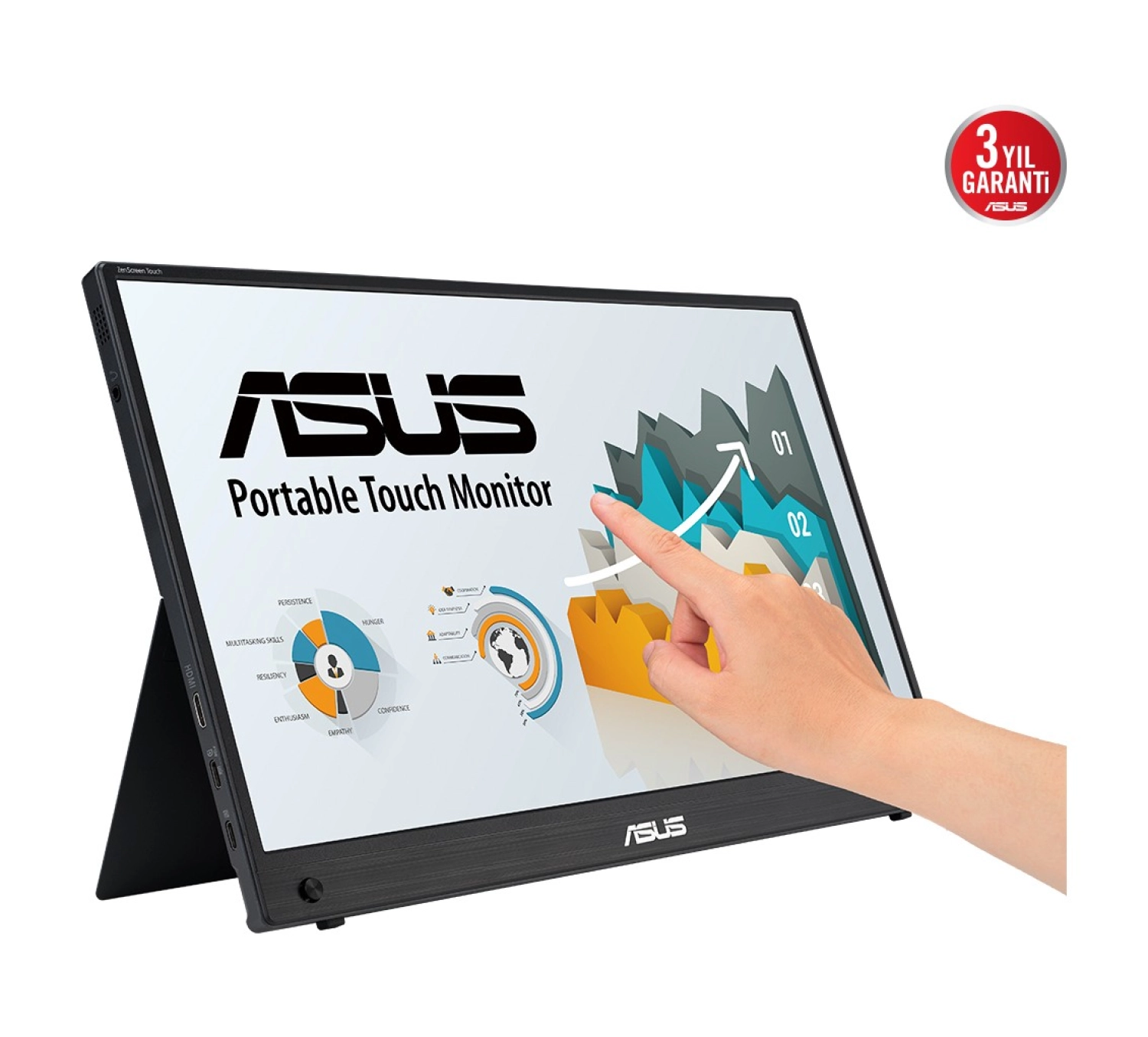 Asus Zenscreen Mb16Amtr Portable 15.6 Ips 1920X1080 5Ms Mini-Hdmı Usb-C Mm Dokunmatik, Taşınabilir Usb Monitör - Görsel 3