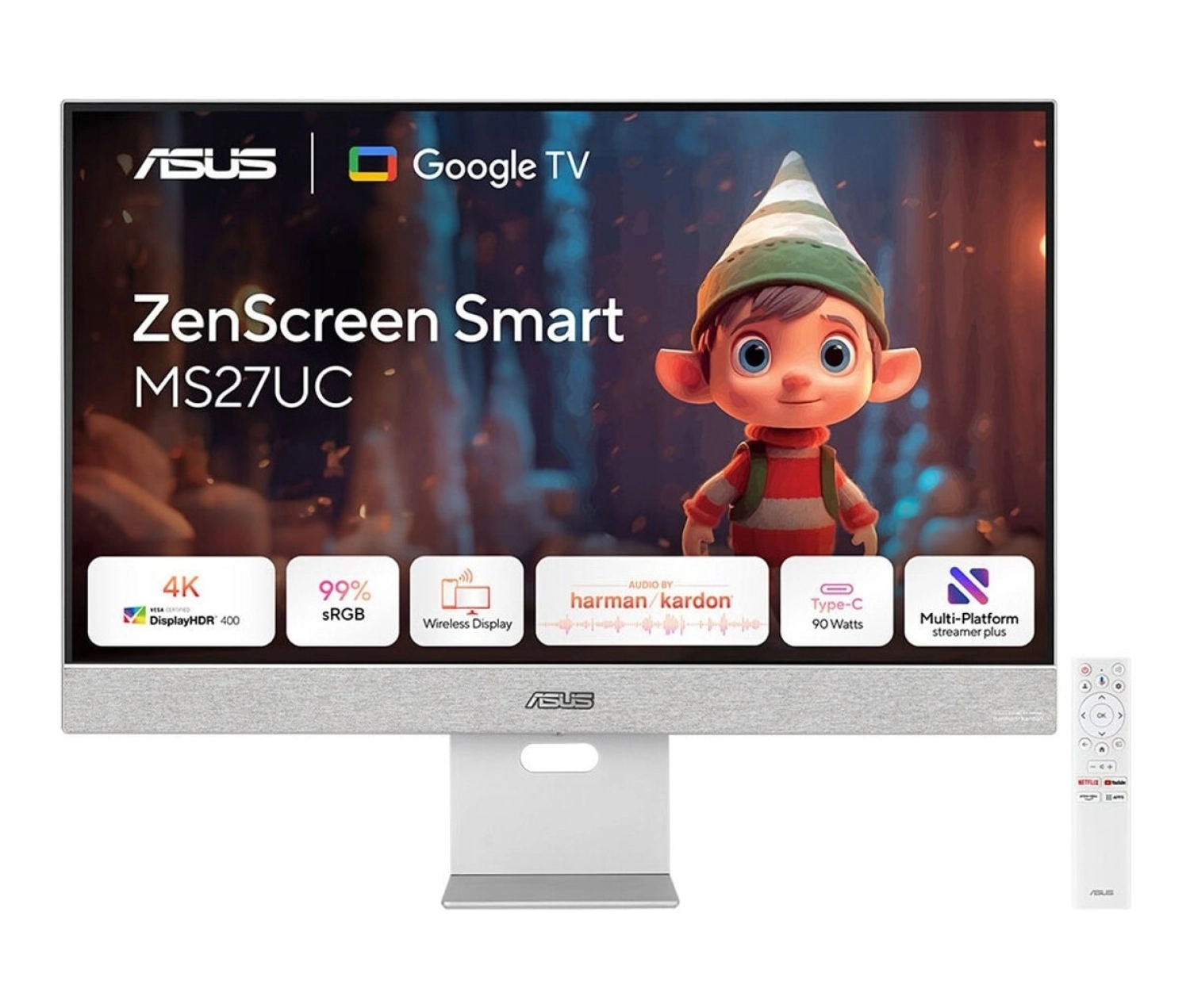 Asus Zenscreen Smart Ms27Uc 27 Inç 60Hz 5Ms 4K Uhd Ips Monitör ürün görseli