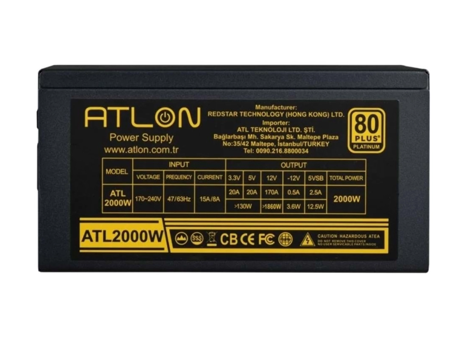 Atlon Atl2000W 2000Watt 12Cm Fan Power Supply ürün görseli