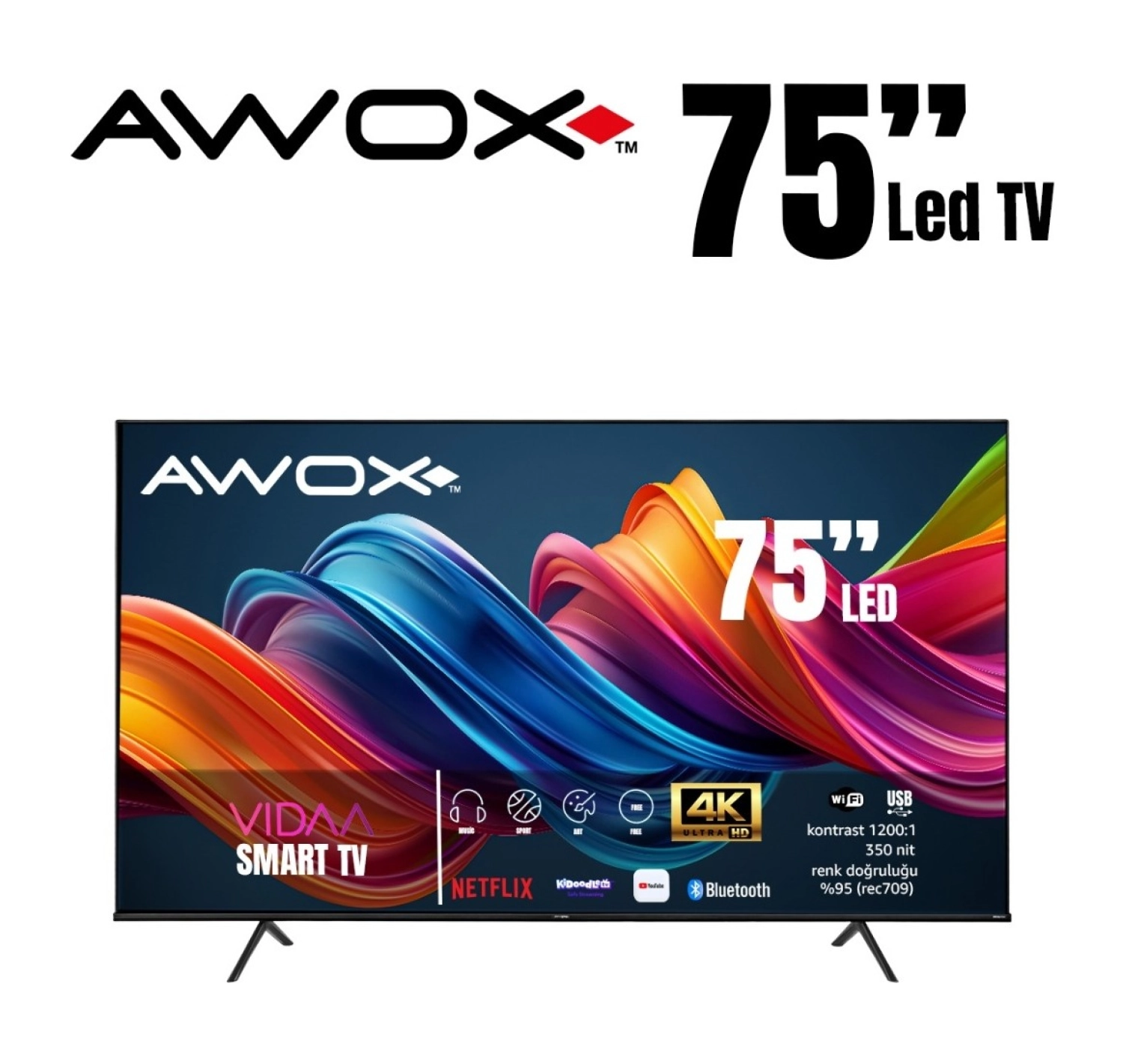 Awox B227500 75" 189 Ekran Uydu Alıcılı 4K Ultra Hd Smart Vi̇daa Led Tv - Görsel 7