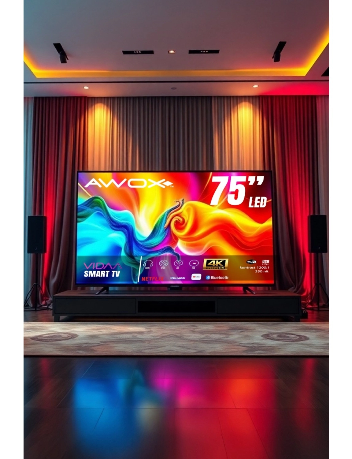 Awox B227500 75" 189 Ekran Uydu Alıcılı 4K Ultra Hd Smart Vi̇daa Led Tv ürün görseli