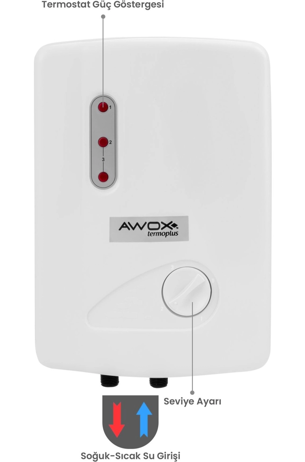 Awox Termoplus Elektrikli Şofben 7000W Termostatlı Mutfak Banyo Şofbeni - Görsel 3
