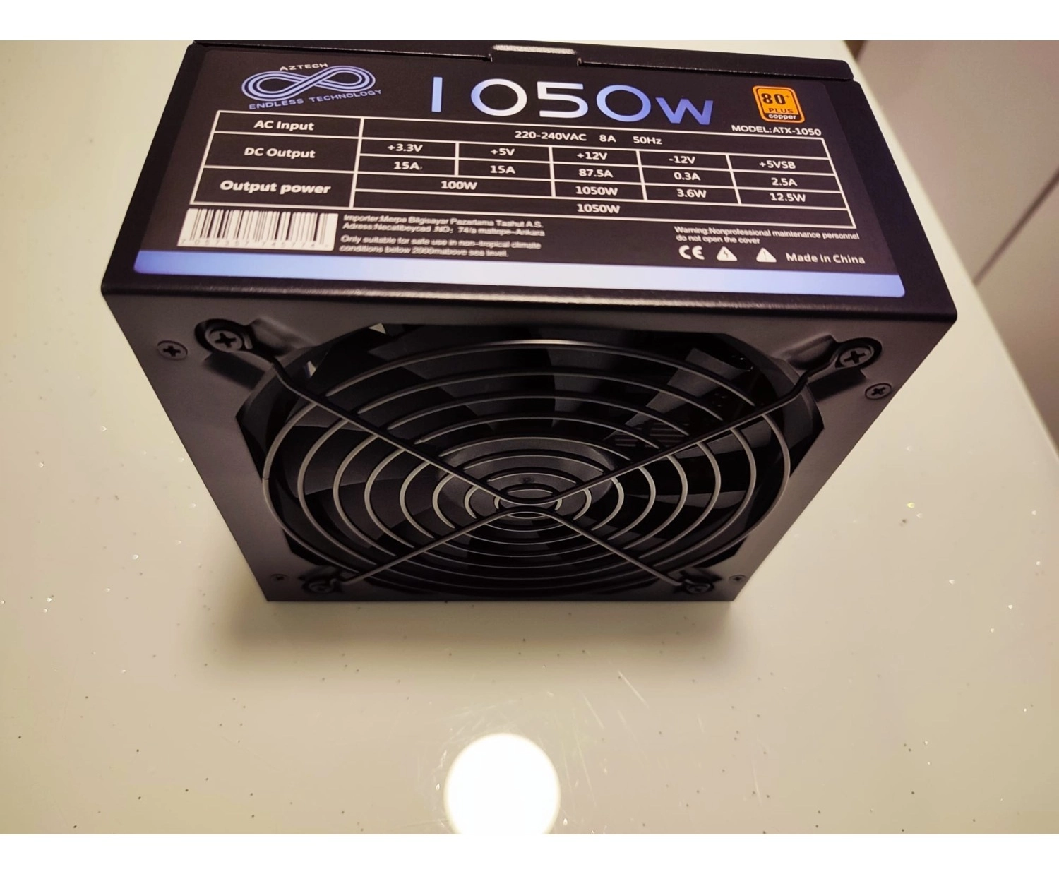 Aztech Atx 1050 1050W 14 Cm Fan 80 Plus Copper Tam Modüler Psu - Görsel 5