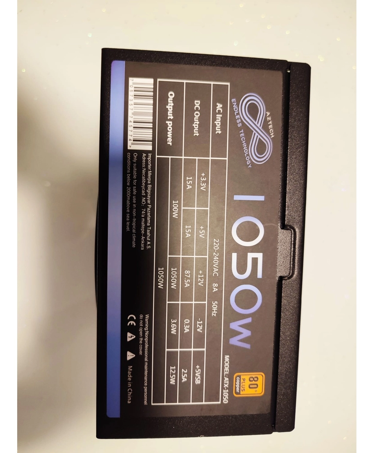 Aztech Atx 1050 1050W 14 Cm Fan 80 Plus Copper Tam Modüler Psu - Görsel 2