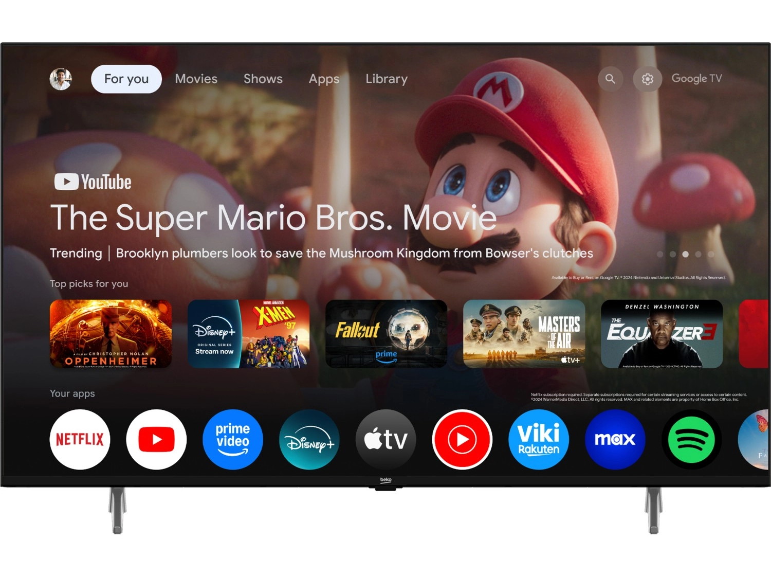 Beko Crystal 7 B43 E 795 B 43" 109 Ekran Uydu Alıcılı 4K Ultra Hd Google Smart Led Tv ürün görseli