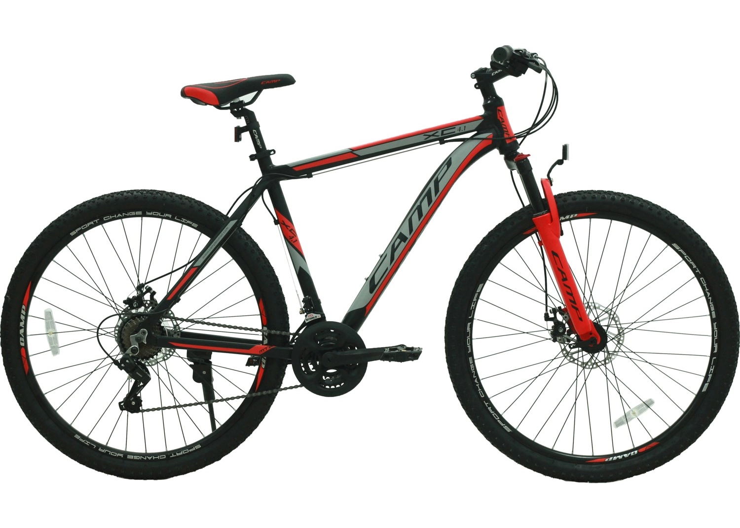 Belderia Camp Xc 4.1 27,5" Jant 18" Kadro Shimano St-Ef41 Vites Mekanik Disk Fren Kırmızı ürün görseli