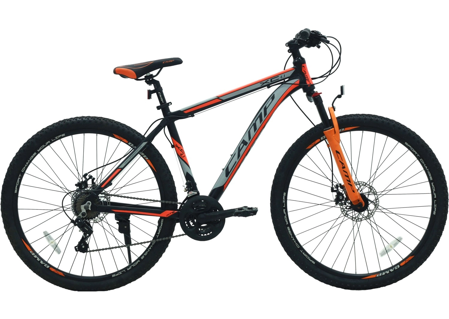 Belderia Camp Xc 4.1 27,5" Jant 18" Kadro Shimano St-Ef41 Vites Mekanik Disk Fren Turuncu ürün görseli