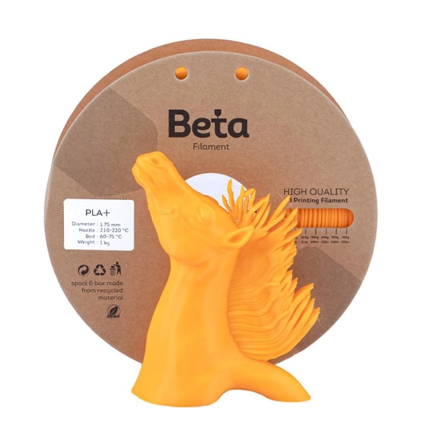 Beta Pla+ Filament Coral Orange - Görsel 2