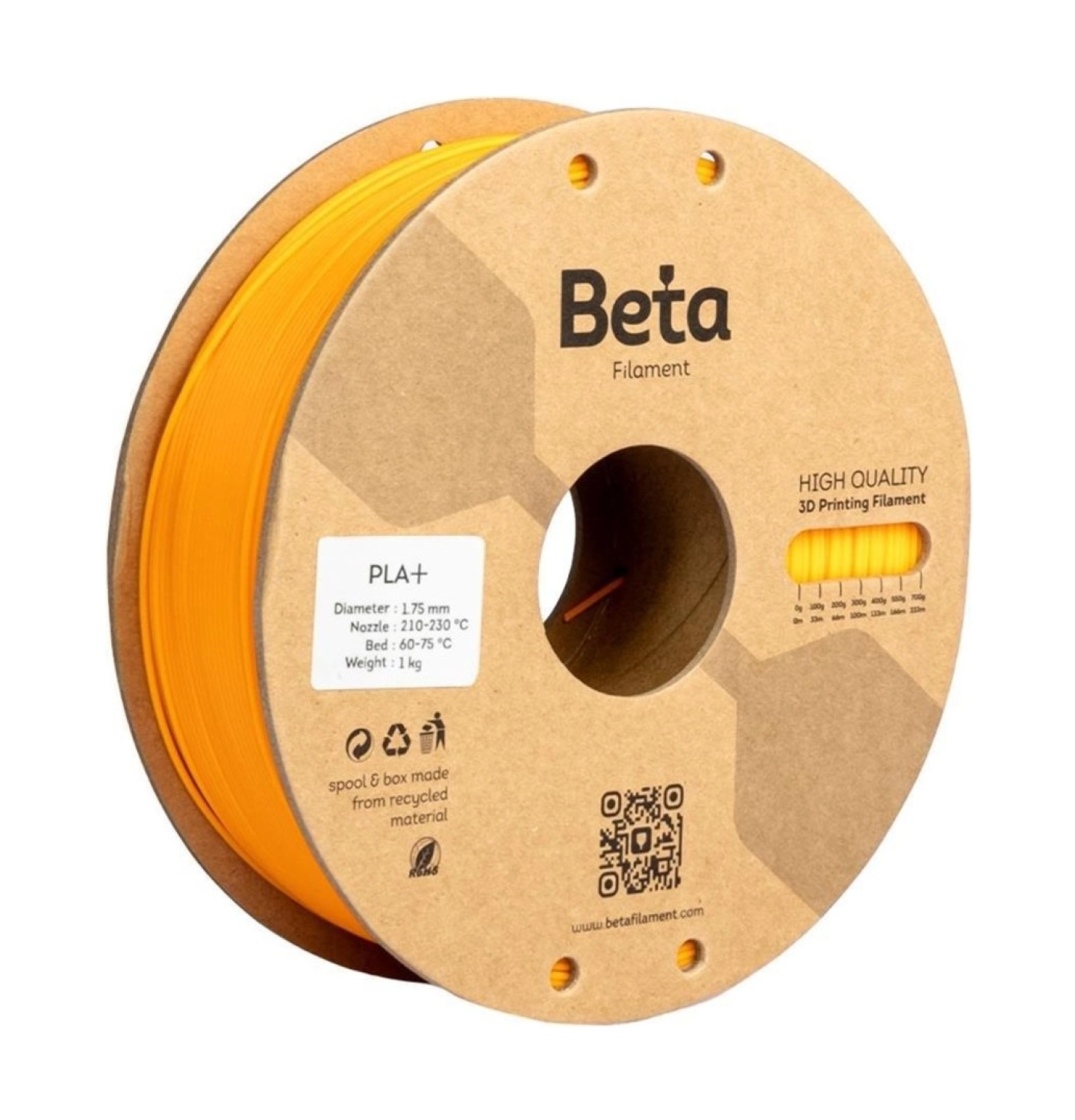 Beta Pla+ Filament Coral Orange ürün görseli