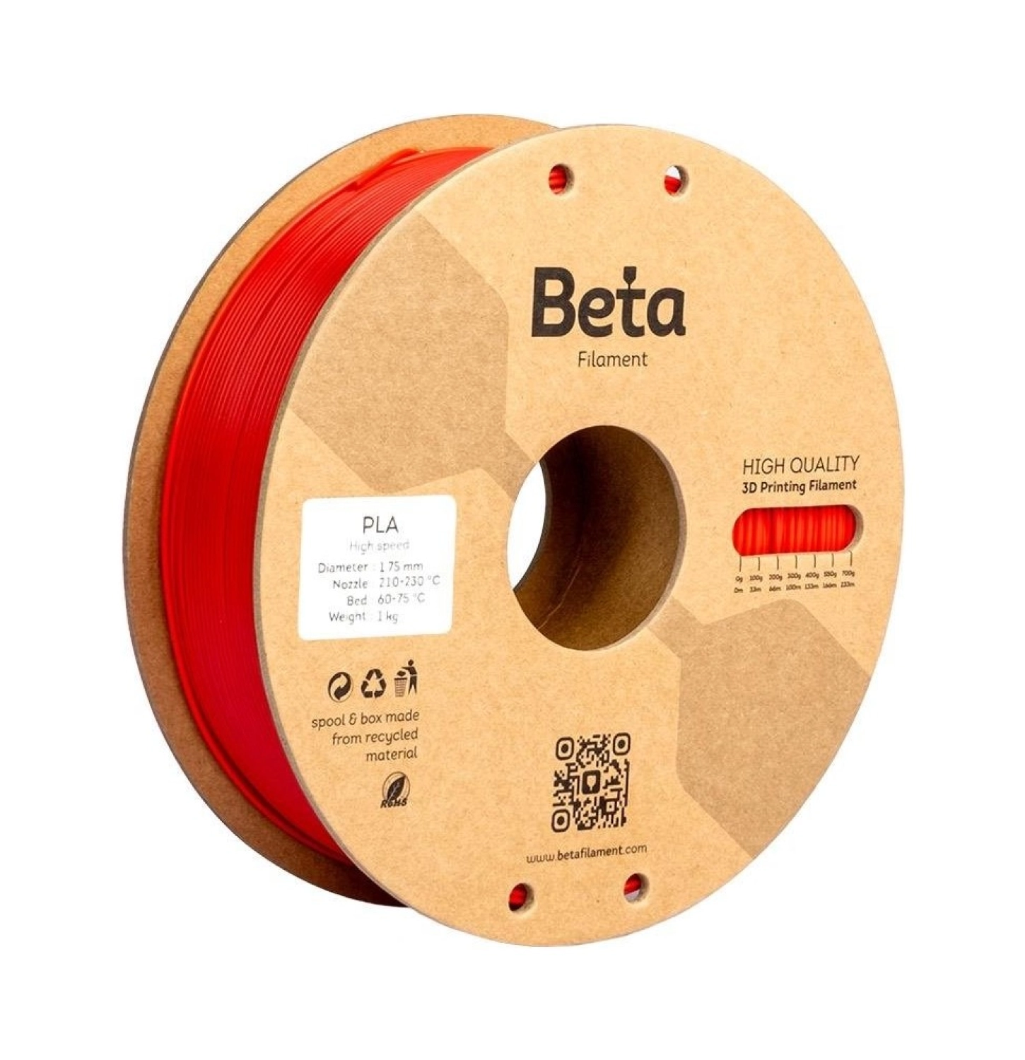 Beta Pla+ Filament Kiss Red - Görsel 2