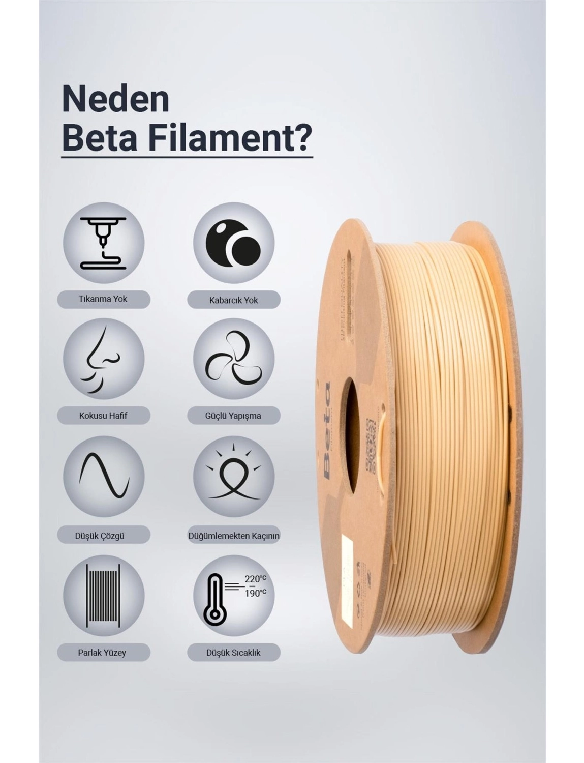 Beta Pla High-Speed Filament Natural Skin - Görsel 3
