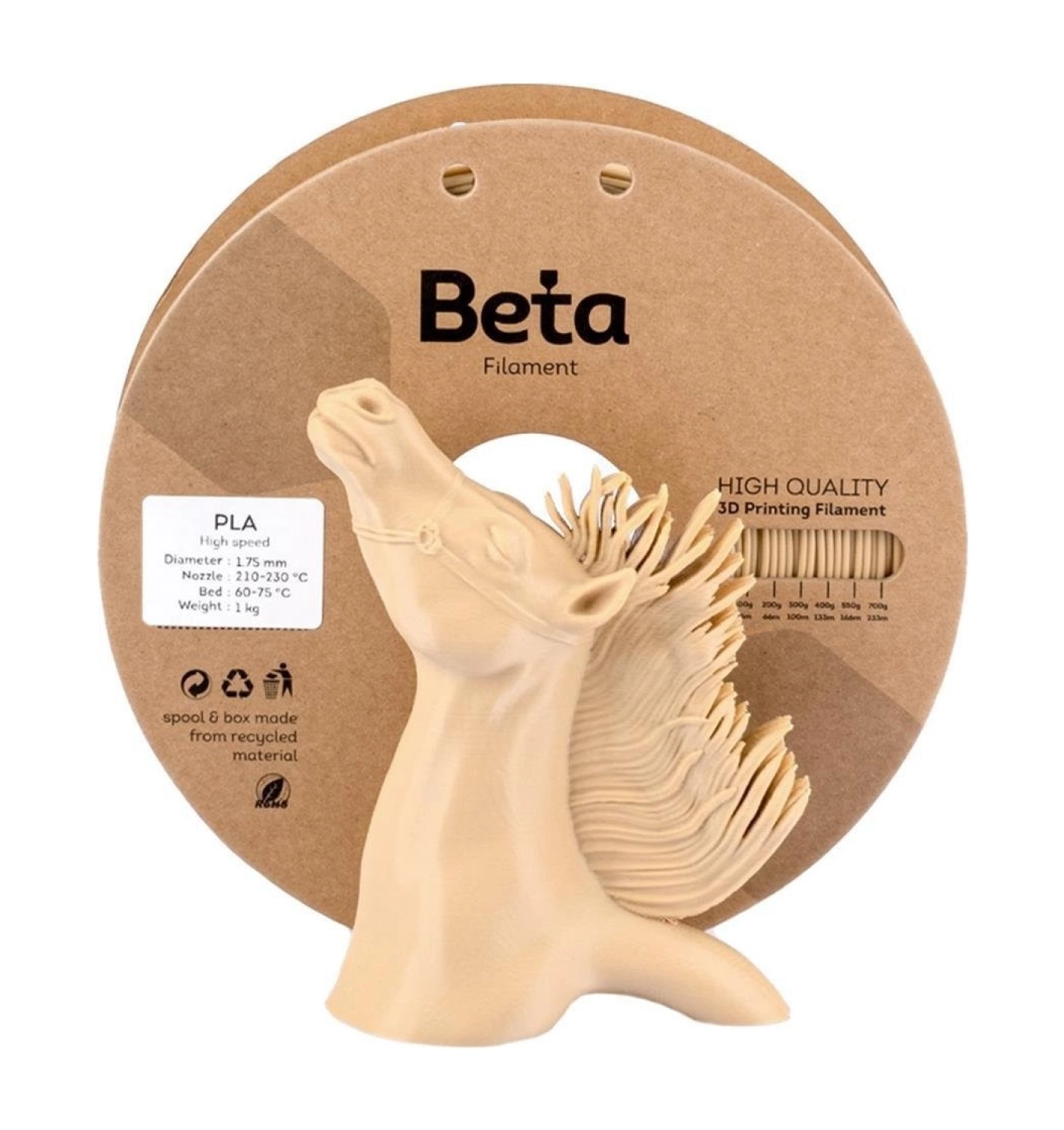 Beta Pla High-Speed Filament Natural Skin - Görsel 2