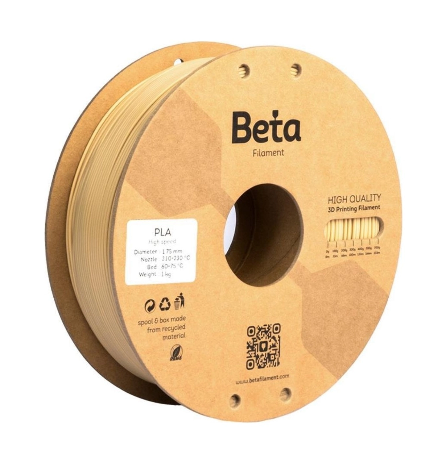 Beta Pla High-Speed Filament Natural Skin ürün görseli
