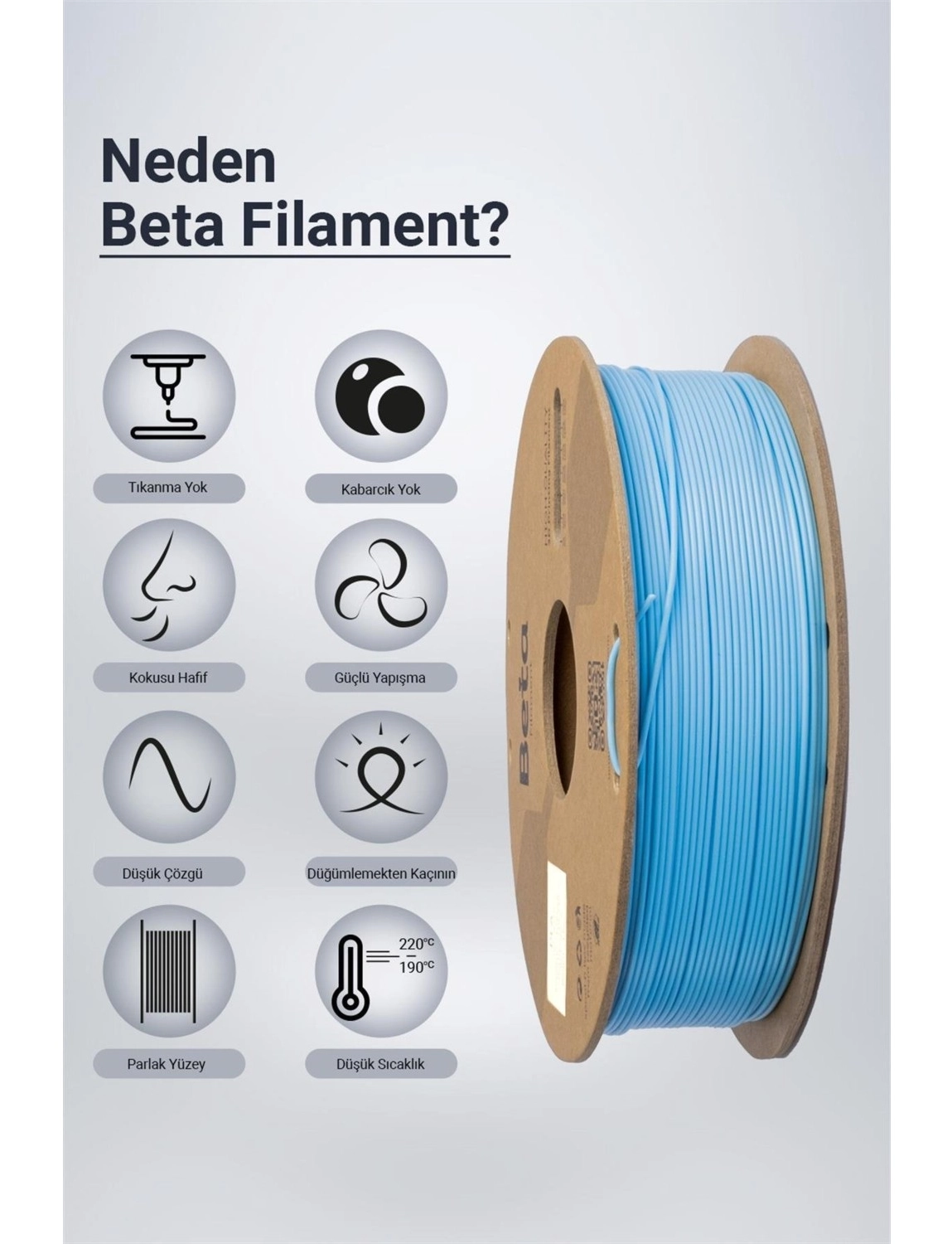 Beta Pla High-Speed Filament Sky Blue - Görsel 3